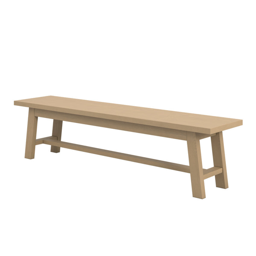 Drift Latte Wood Bench | 4 Seater