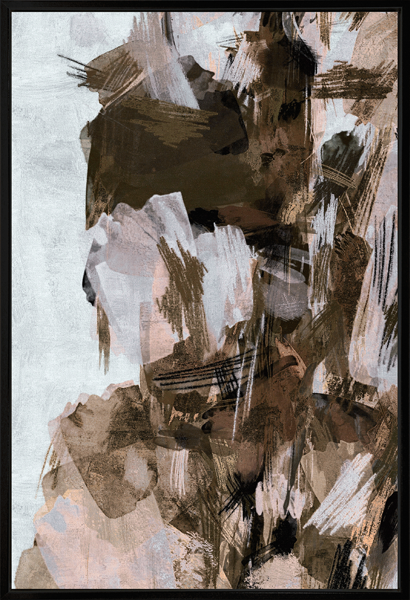 Neutral Strokes - Framed Wall Art - 104x71cm
