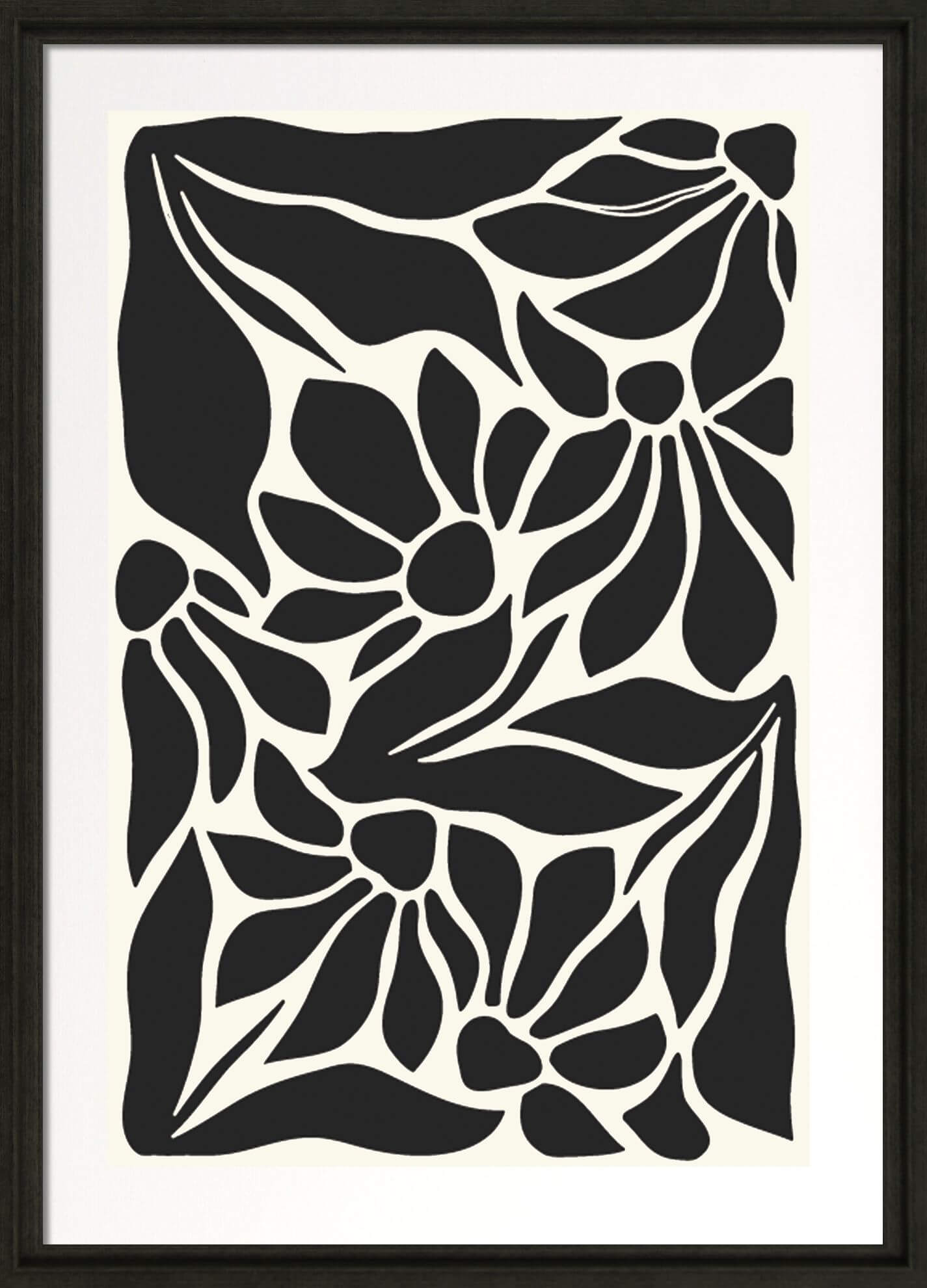 Cream & Black Abstracts I - Framed Wall Art - 39x30cm