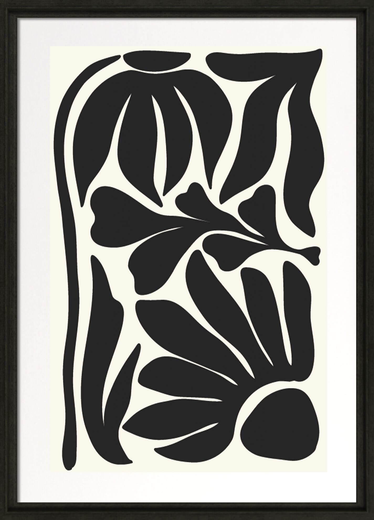 Cream & Black Abstracts III - Framed Wall Art - 39x30cm