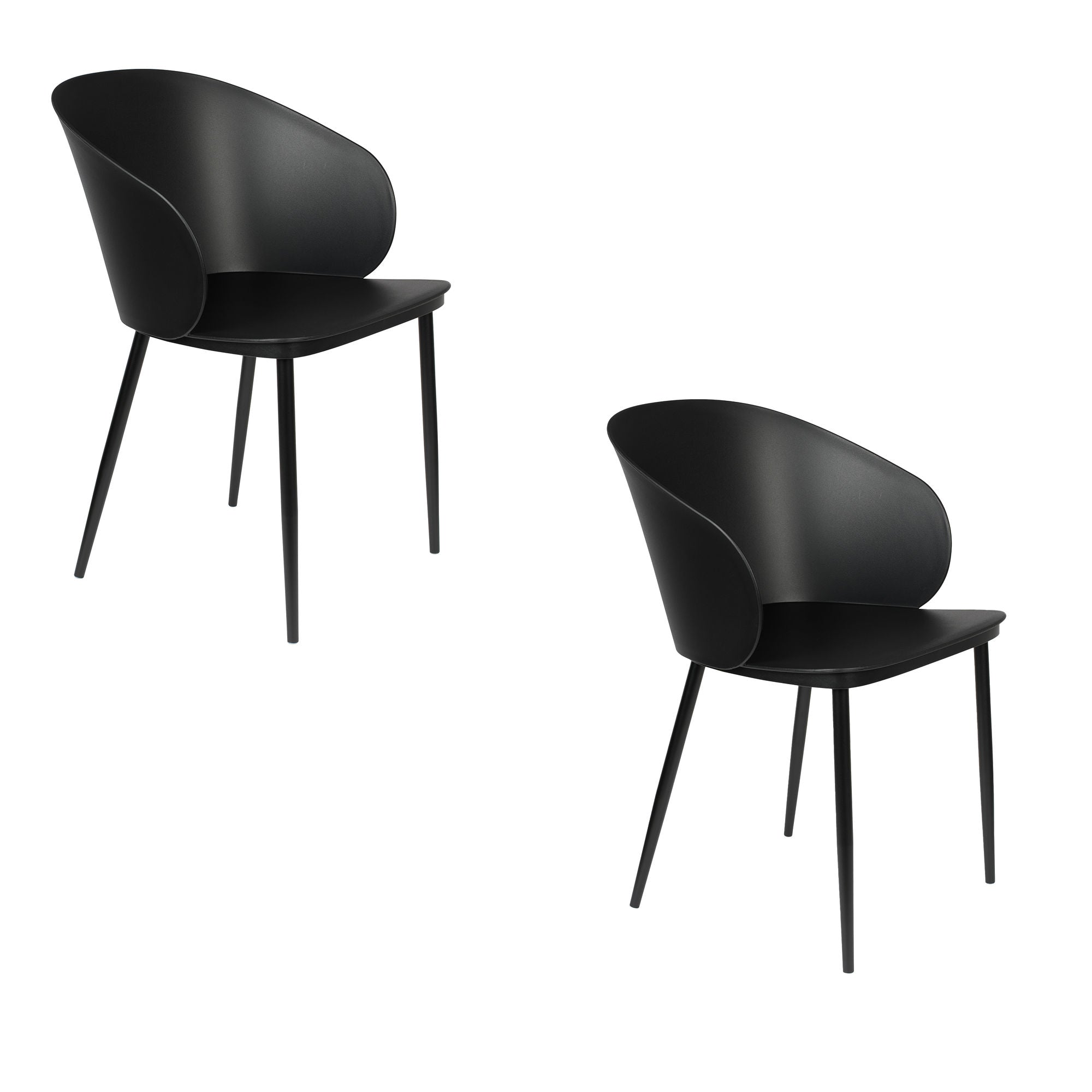 Set of 2 Gigi All Black Dining Chair