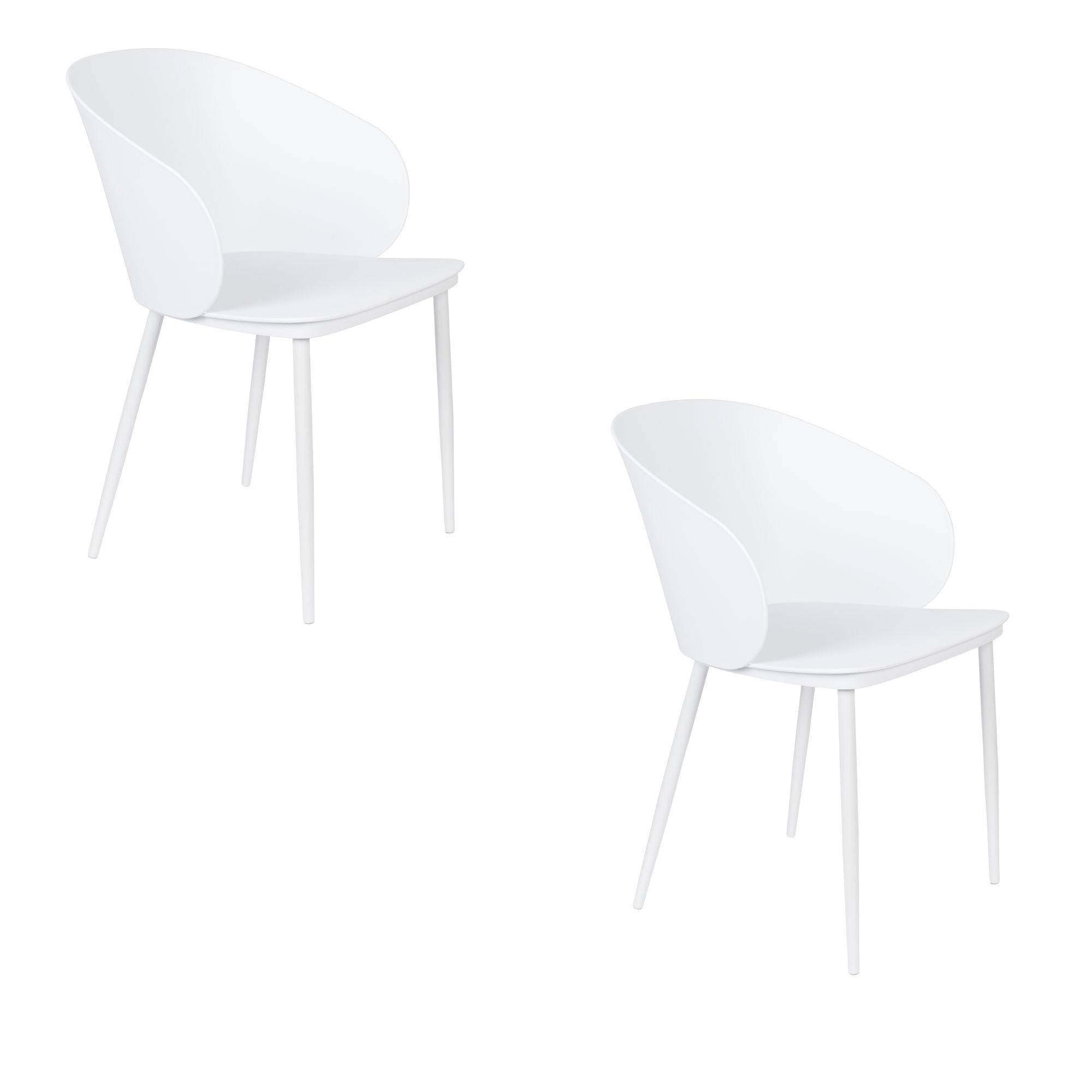 Set of 2 Gigi All White Dining Chair