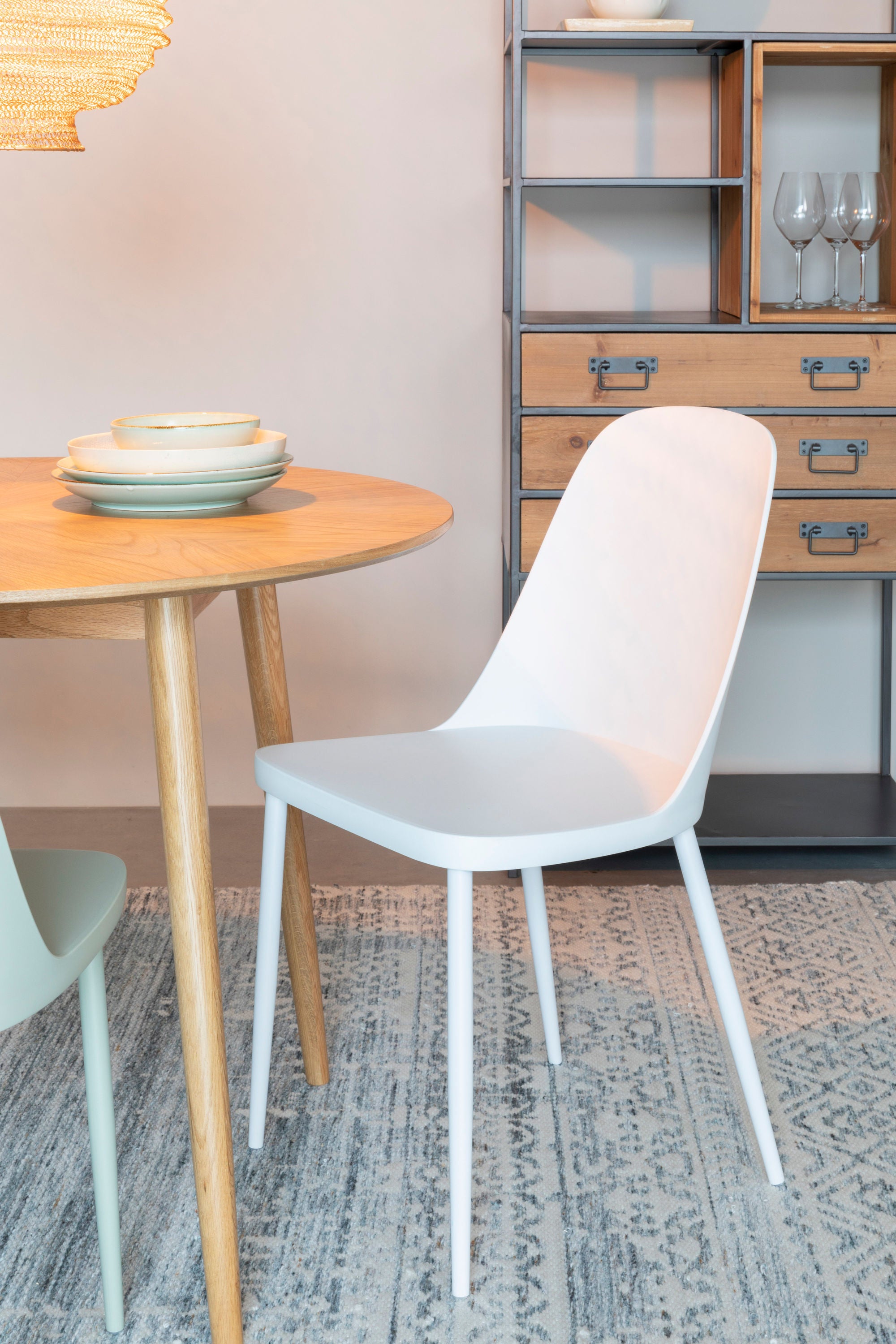 Set of 2 Pip All White Dining Chairs