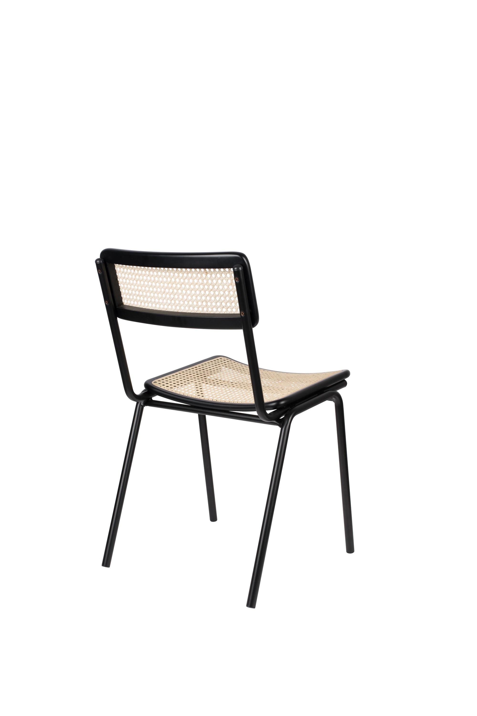 Zuiver Set of 2 Jort Black & Natural Rattan Dining Chair