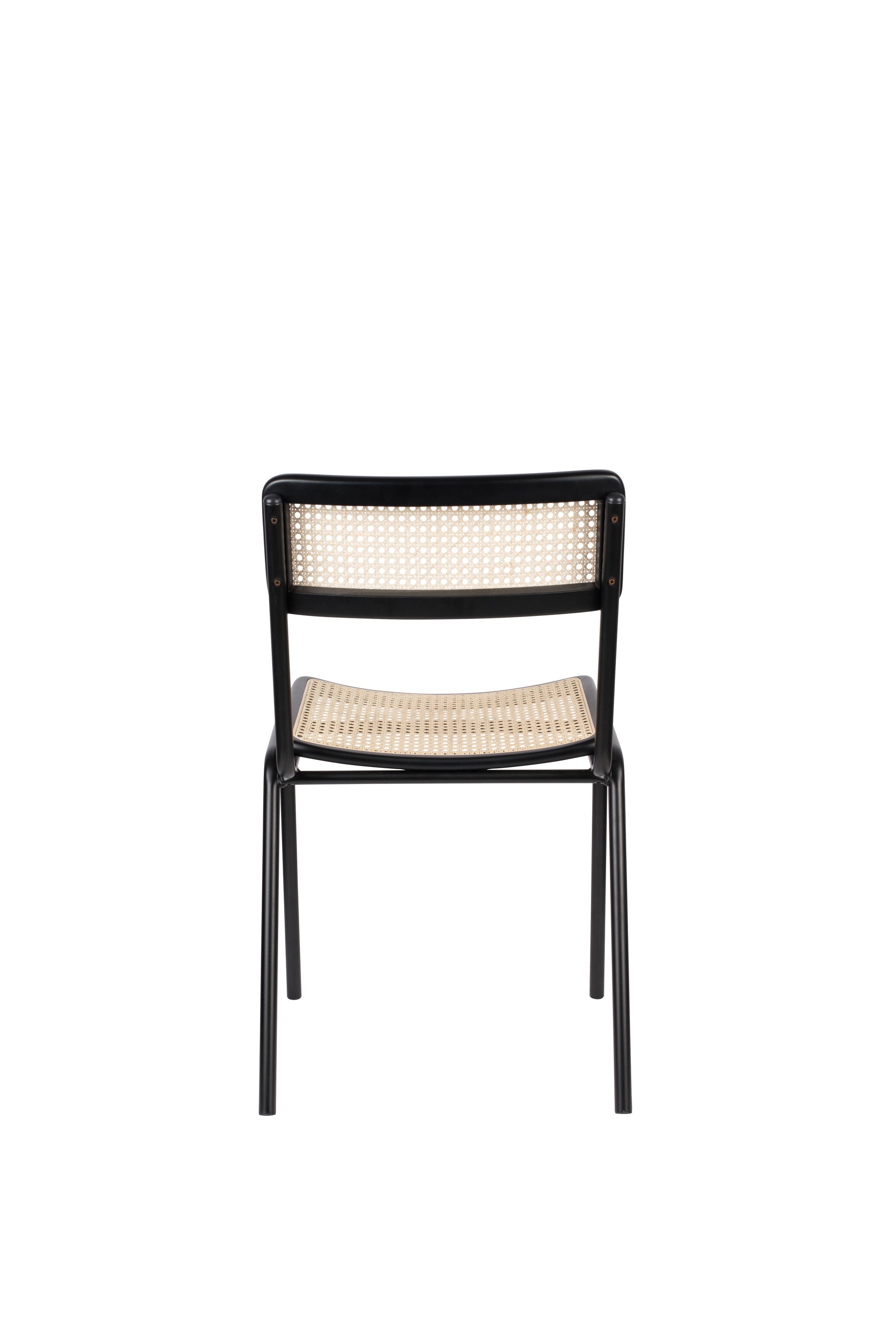 Zuiver Set of 2 Jort Black & Natural Rattan Dining Chair
