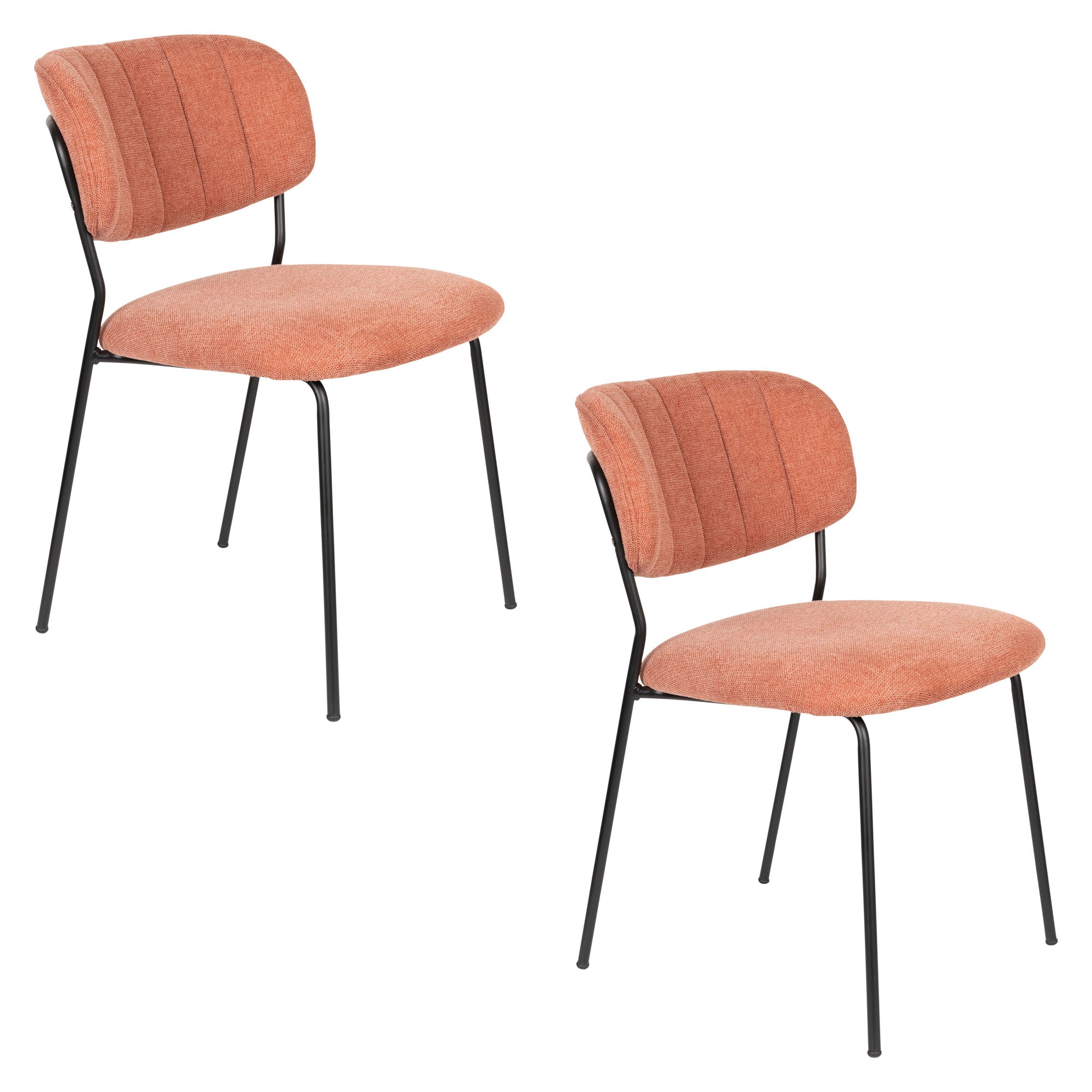 Set of 2 Jolien Pink Upholstered Dining Chair