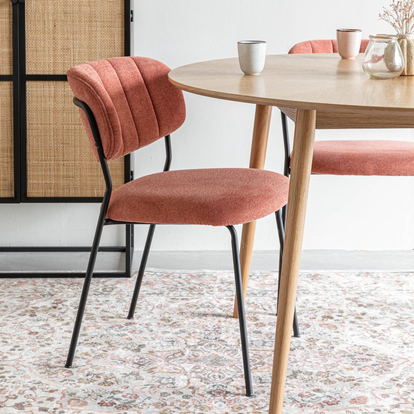 Set of 2 Jolien Pink Upholstered Dining Chairs