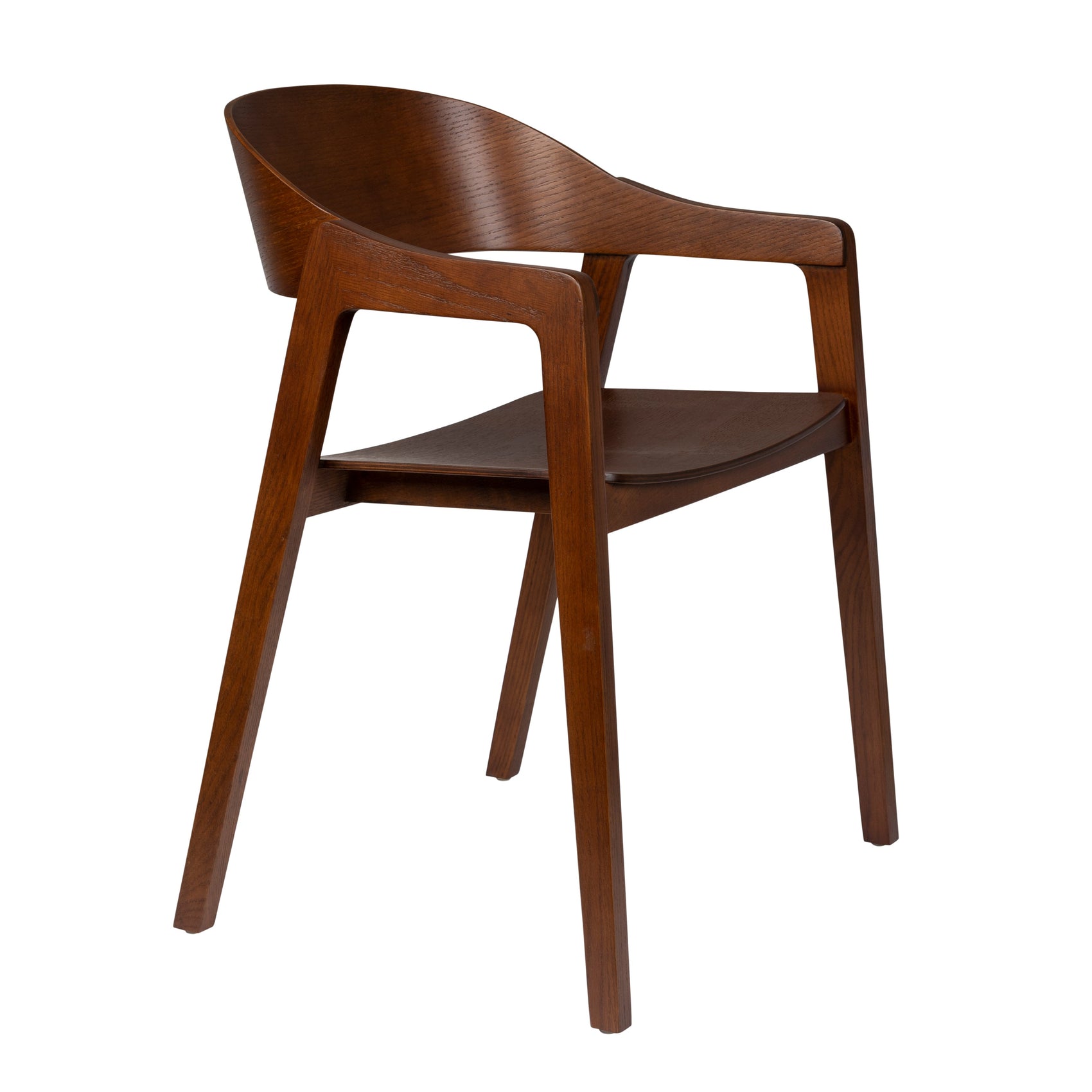 Dutchbone Set of 2 Westlake Brown Oak Wood Dining Chairs