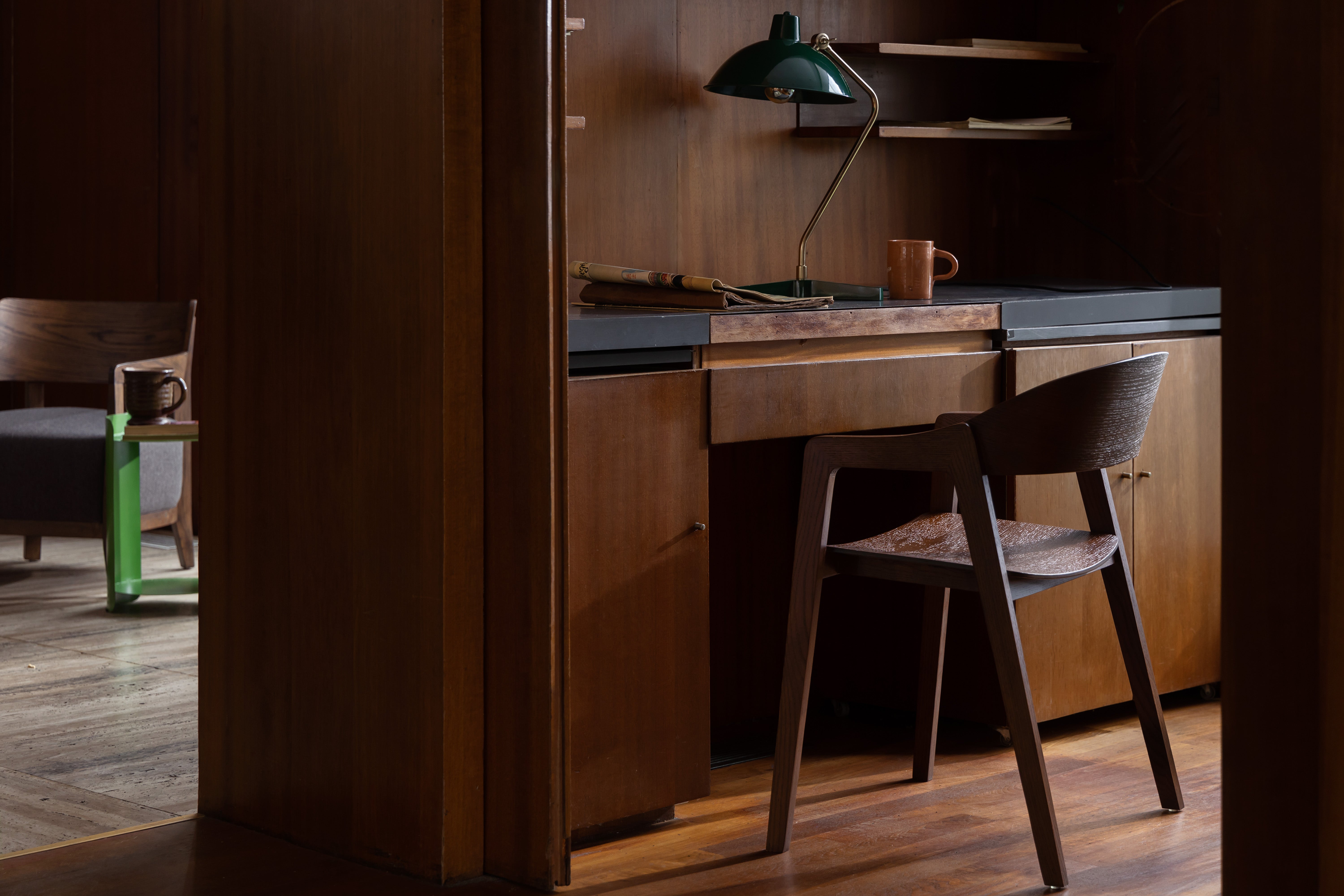 Dutchbone Set of 2 Westlake Brown Oak Wood Dining Chair