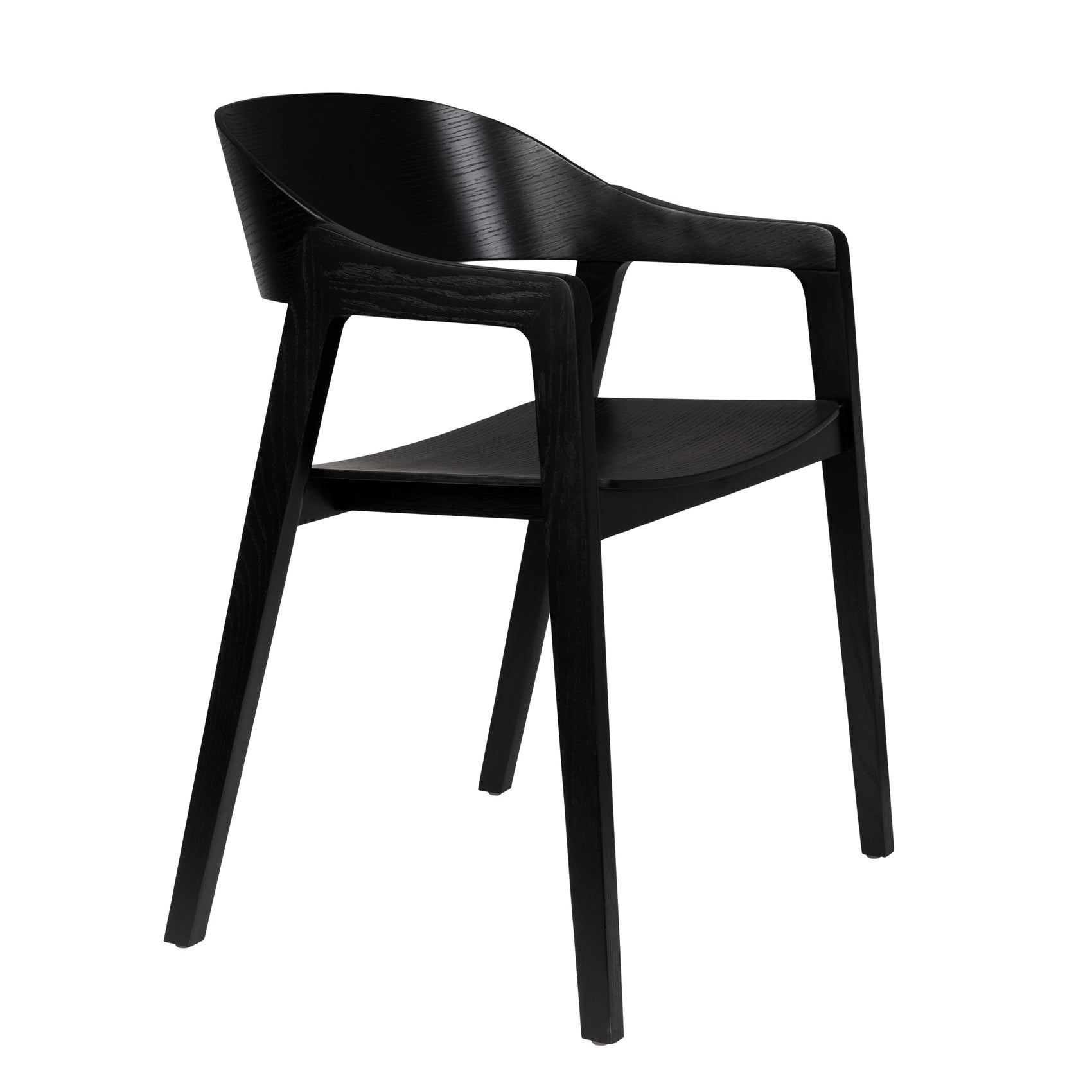 Dutchbone Set of 2 Westlake Black Oak Wood Dining Chairs