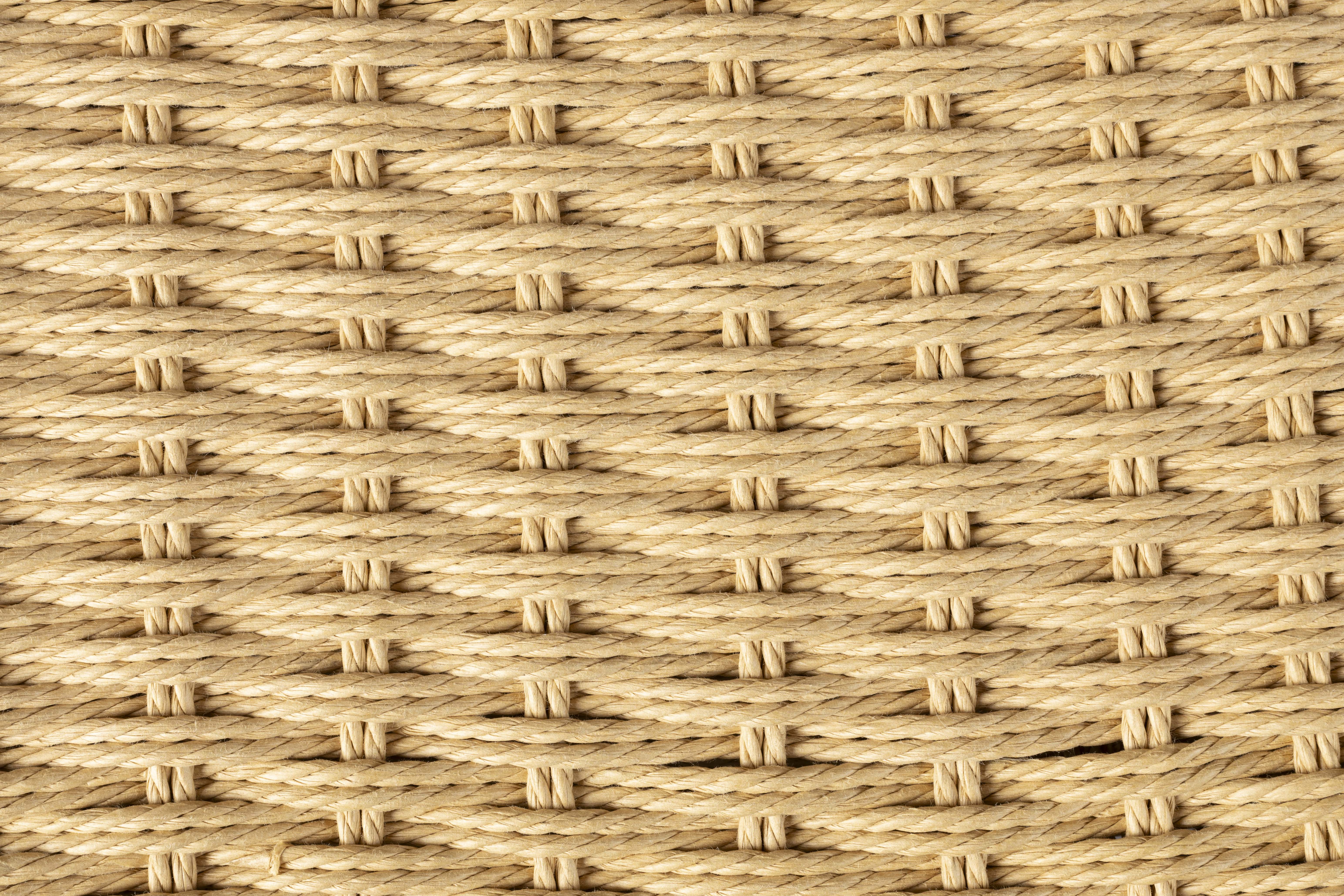 Dutchbone Set of 2 Cecile Walnut Brown Wood & Woven Rope Dining Chair