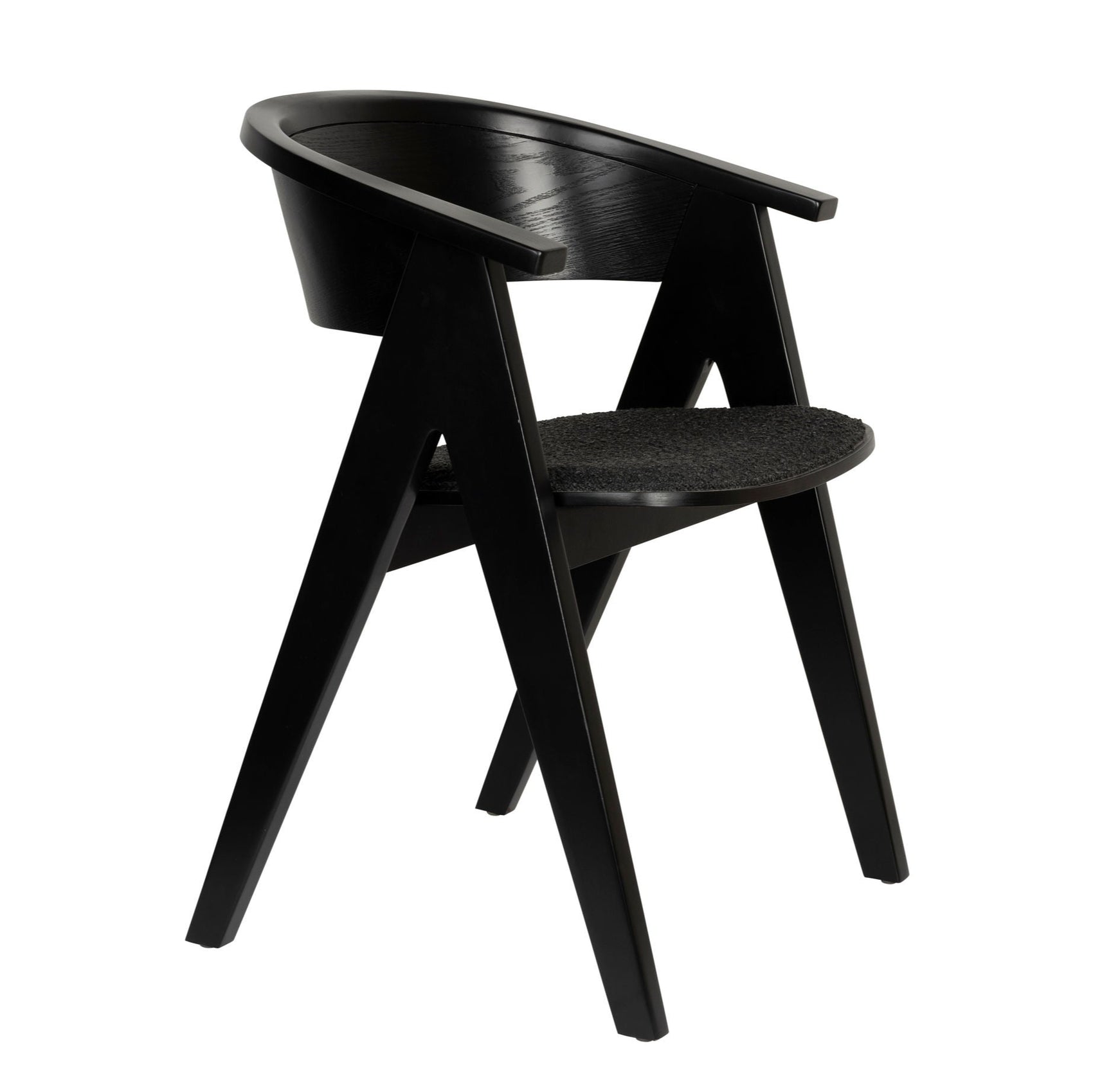 Zuiver Ndsm Black Ash Wood Curved Dining Chair