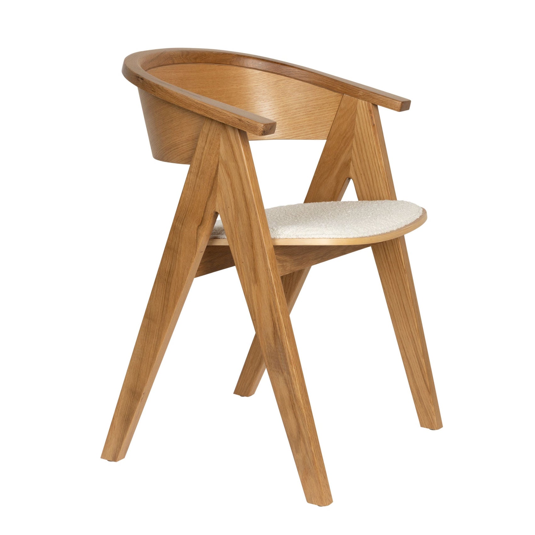 Zuiver Ndsm Natural Oak Wood Curved Dining Chair