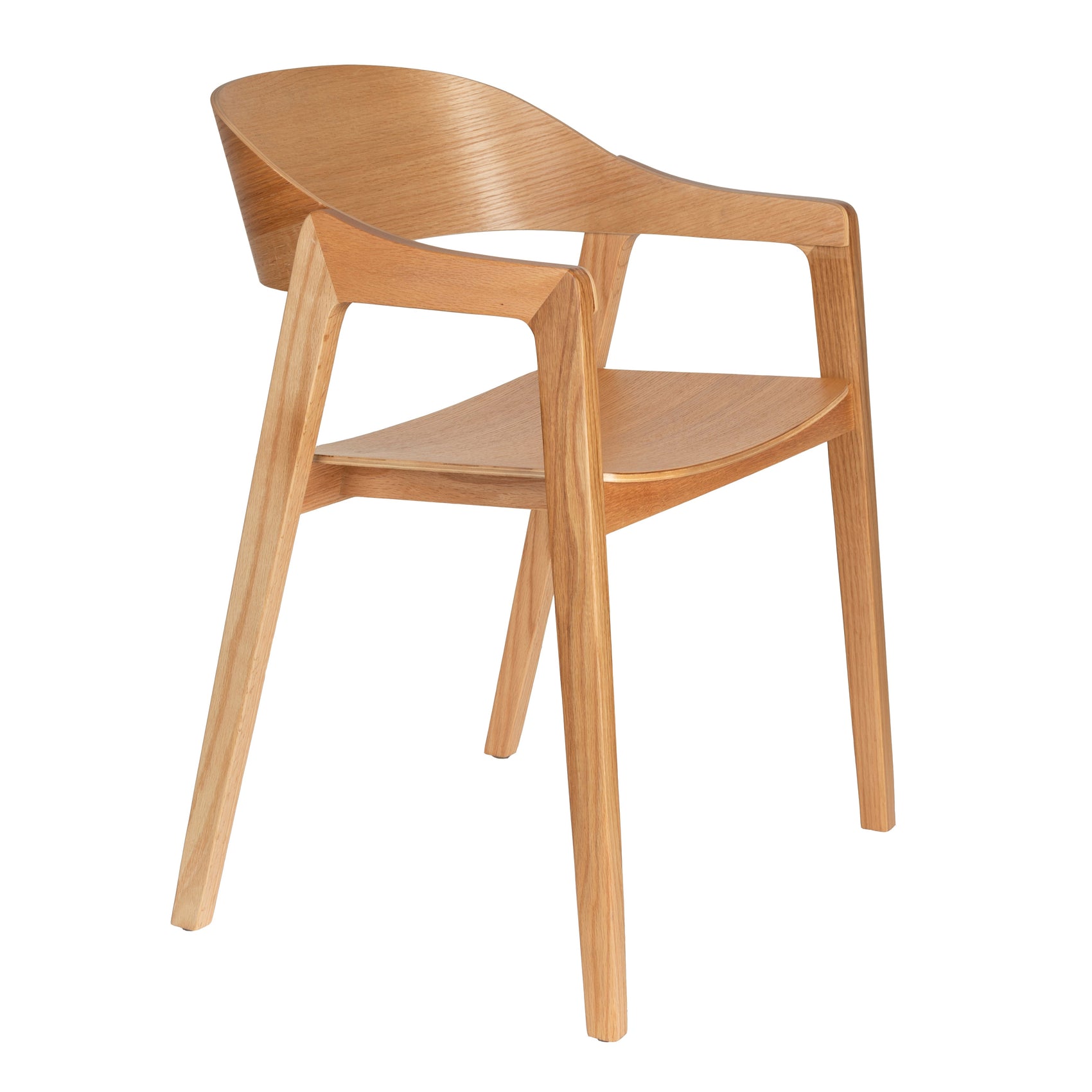 Dutchbone Set of 2 Westlake Natural Oak Wood Dining Chairs