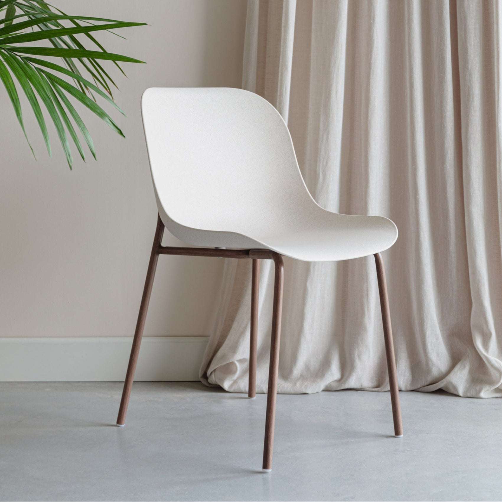 Set of 2 Wheat Cream & Wood Dining Chairs