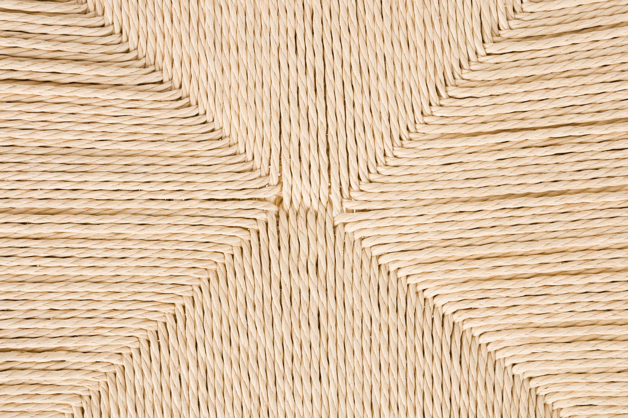 Set of 2 Che Natural Wood & Rope Curved Dining Chair