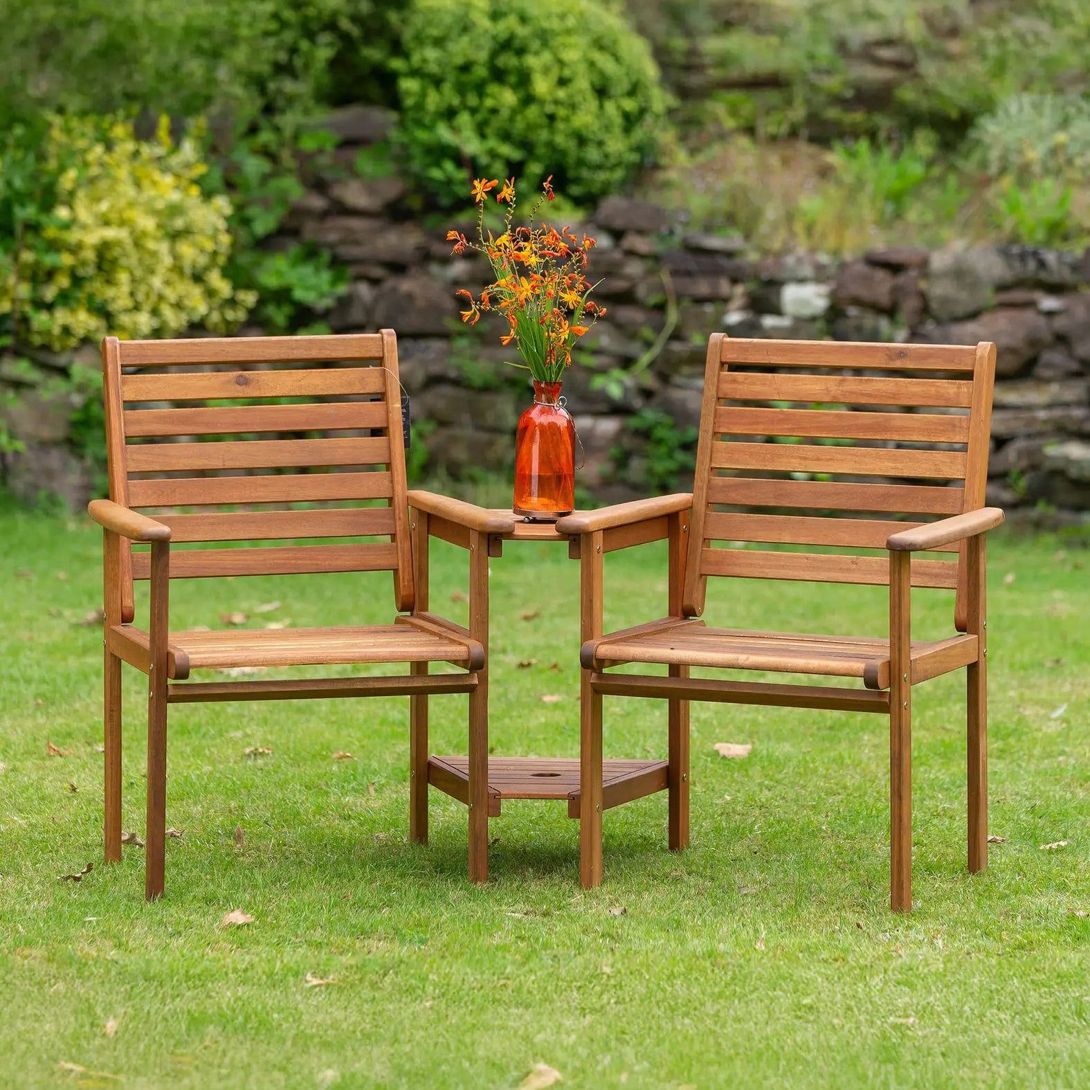 Evora Wood Outdoor Companion Bistro Dining Set