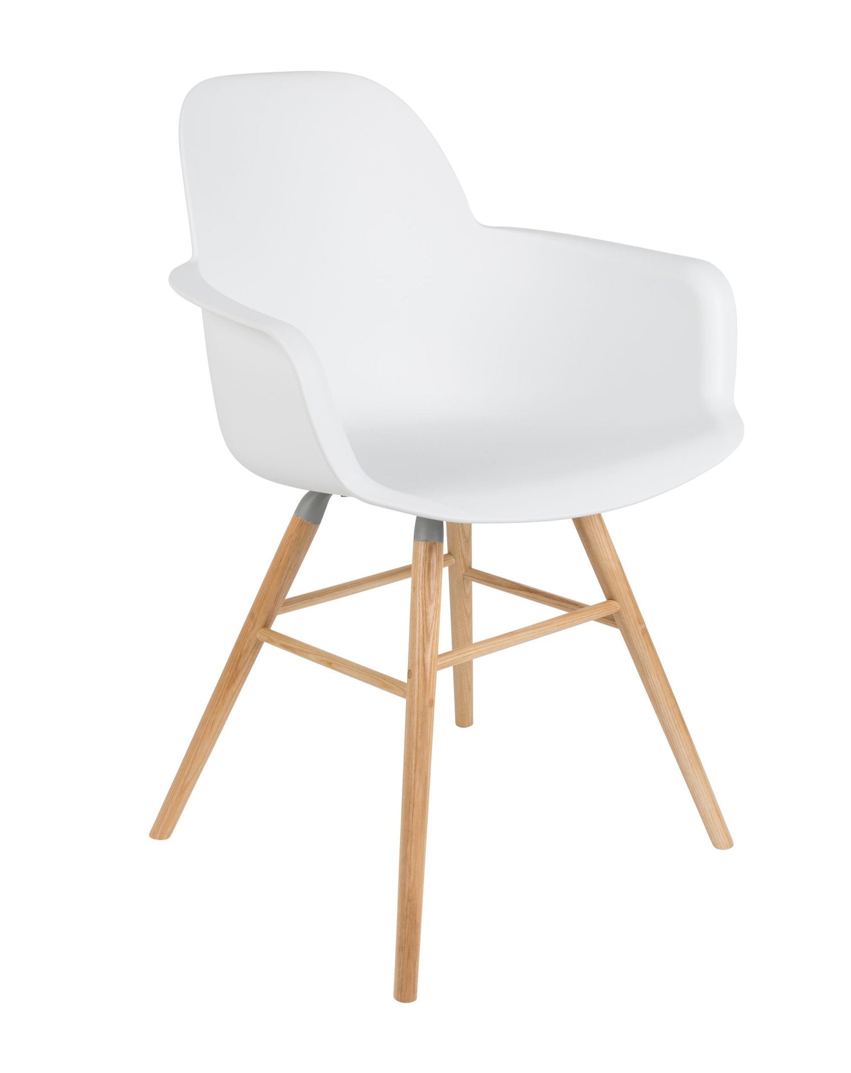 Zuiver Set of 2 Albert Kuip White Dining Chairs with Arms