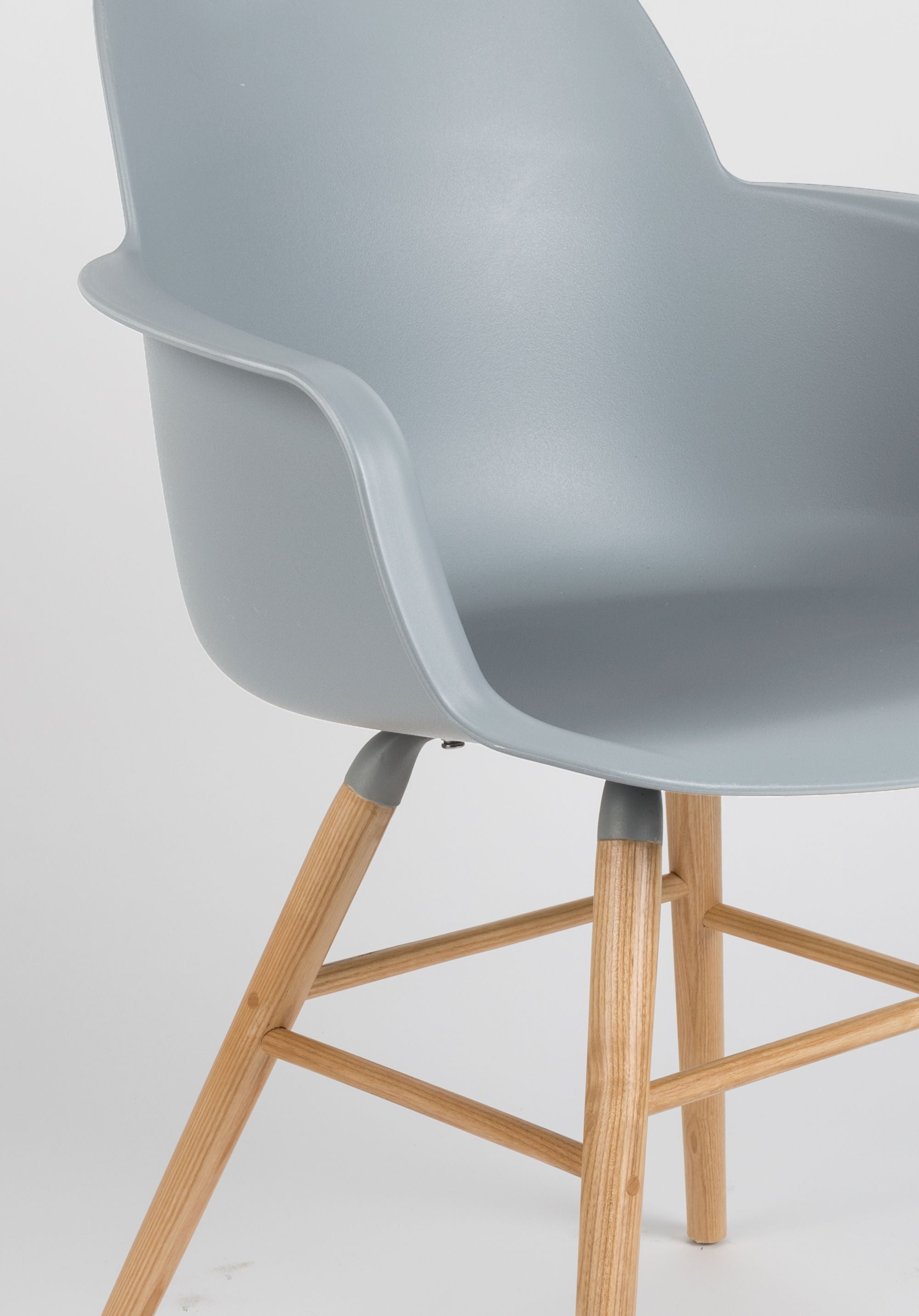Zuiver Set of 2 Albert Kuip Light Grey Dining Chairs with Arms