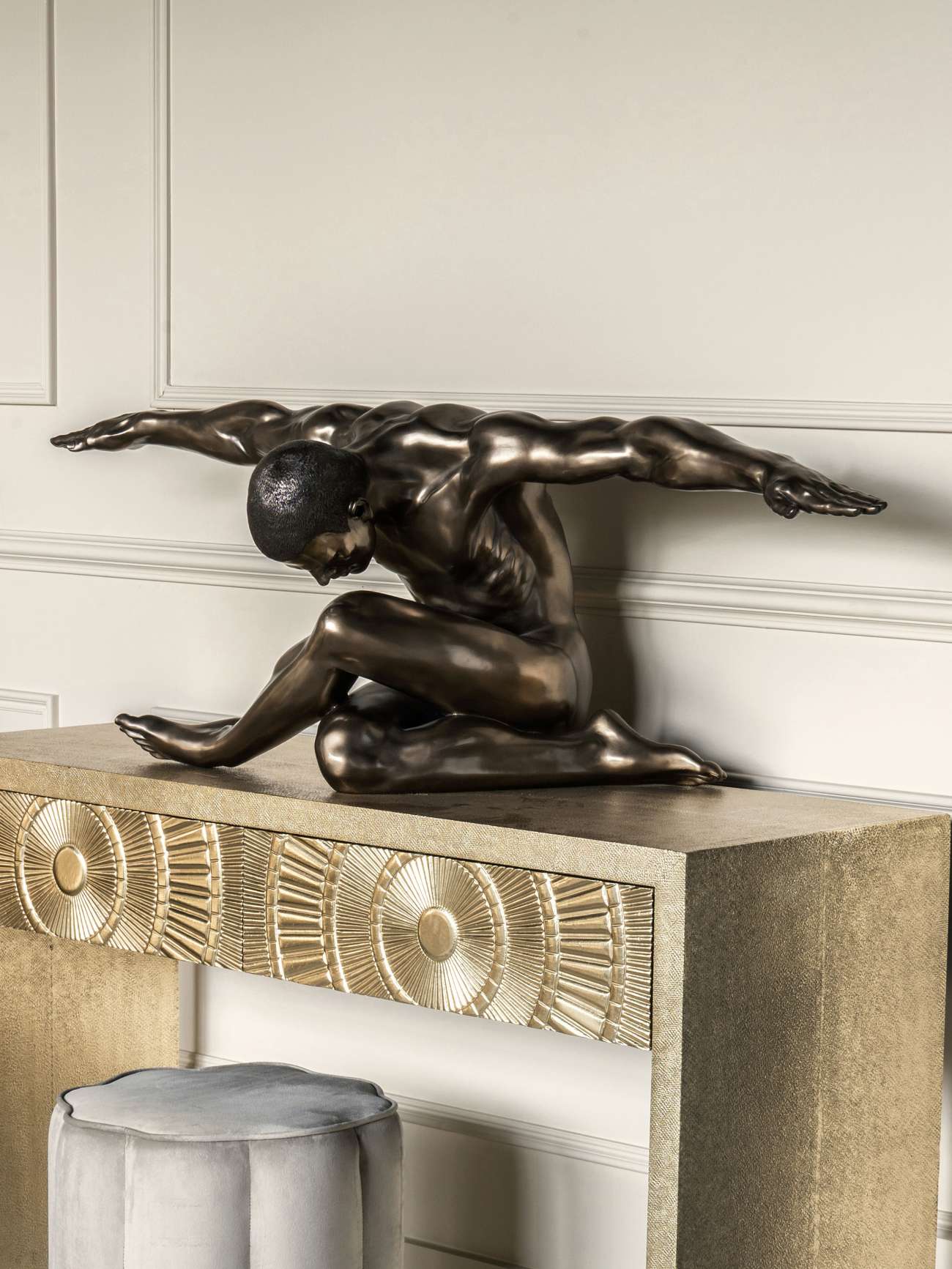 Upscaled Keswick Antique Bronze Nude Male Sculpture | Extra Large