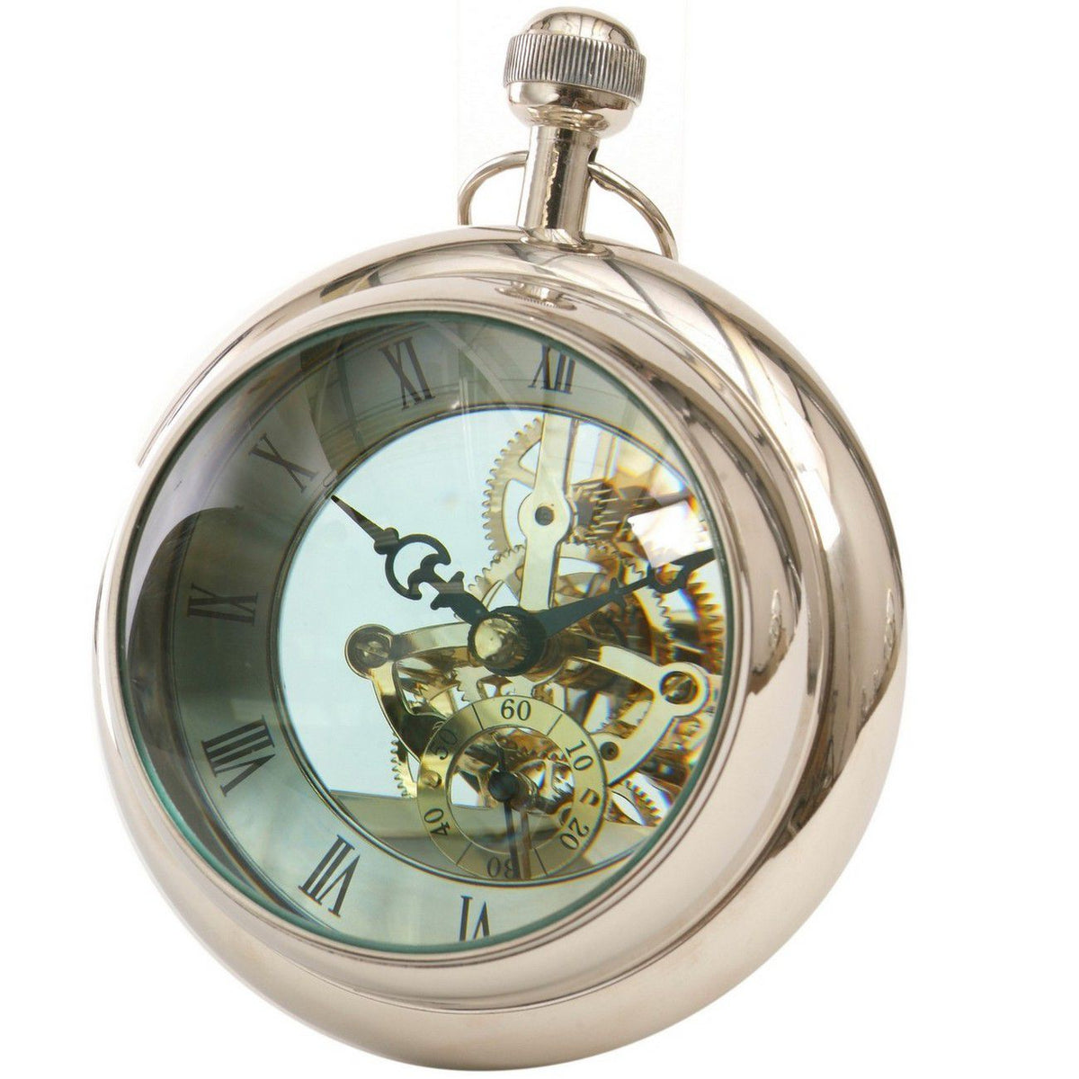 Paperweight Chrome Open Cogs Clock Ornament