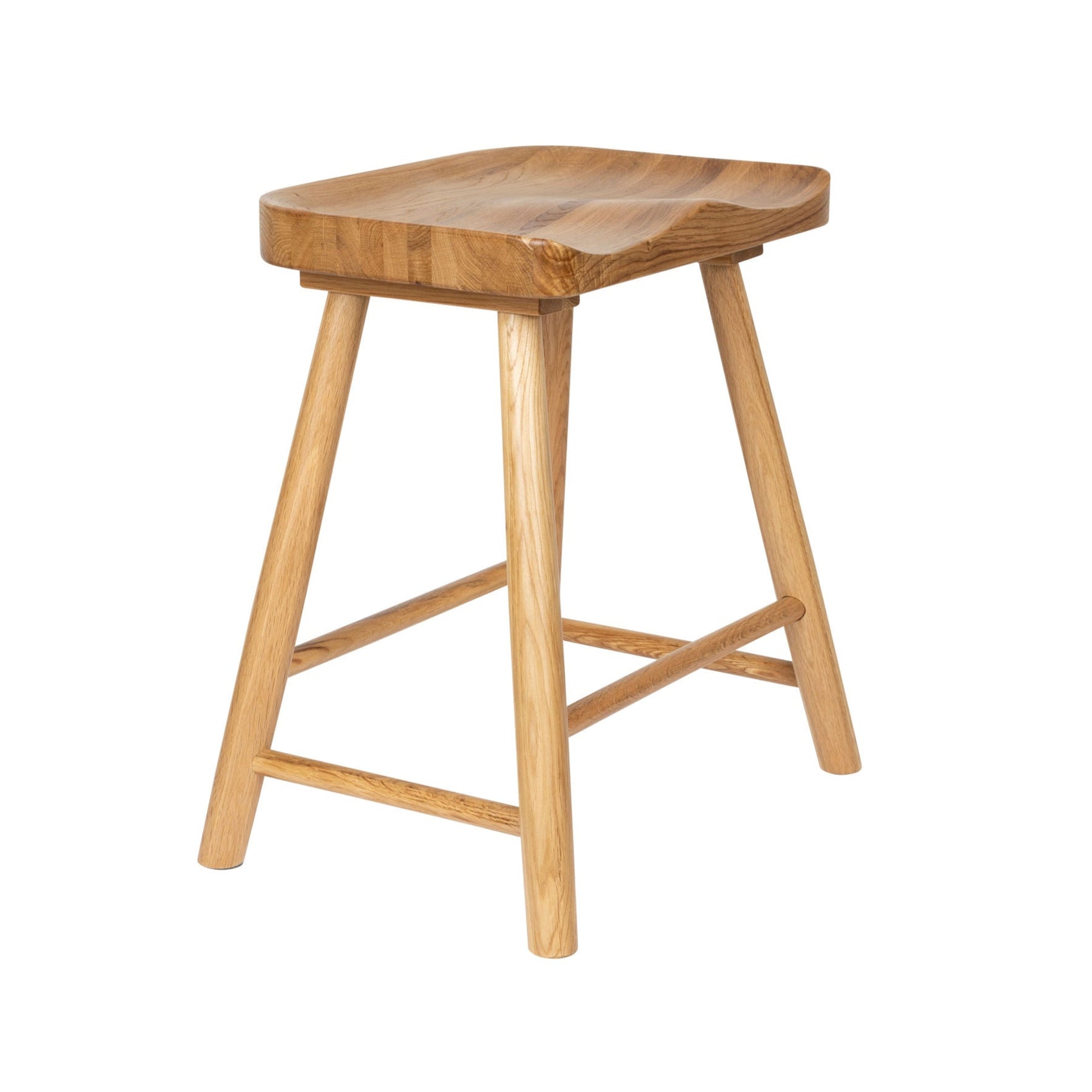 Vander Natural Oak Wood Low Stool