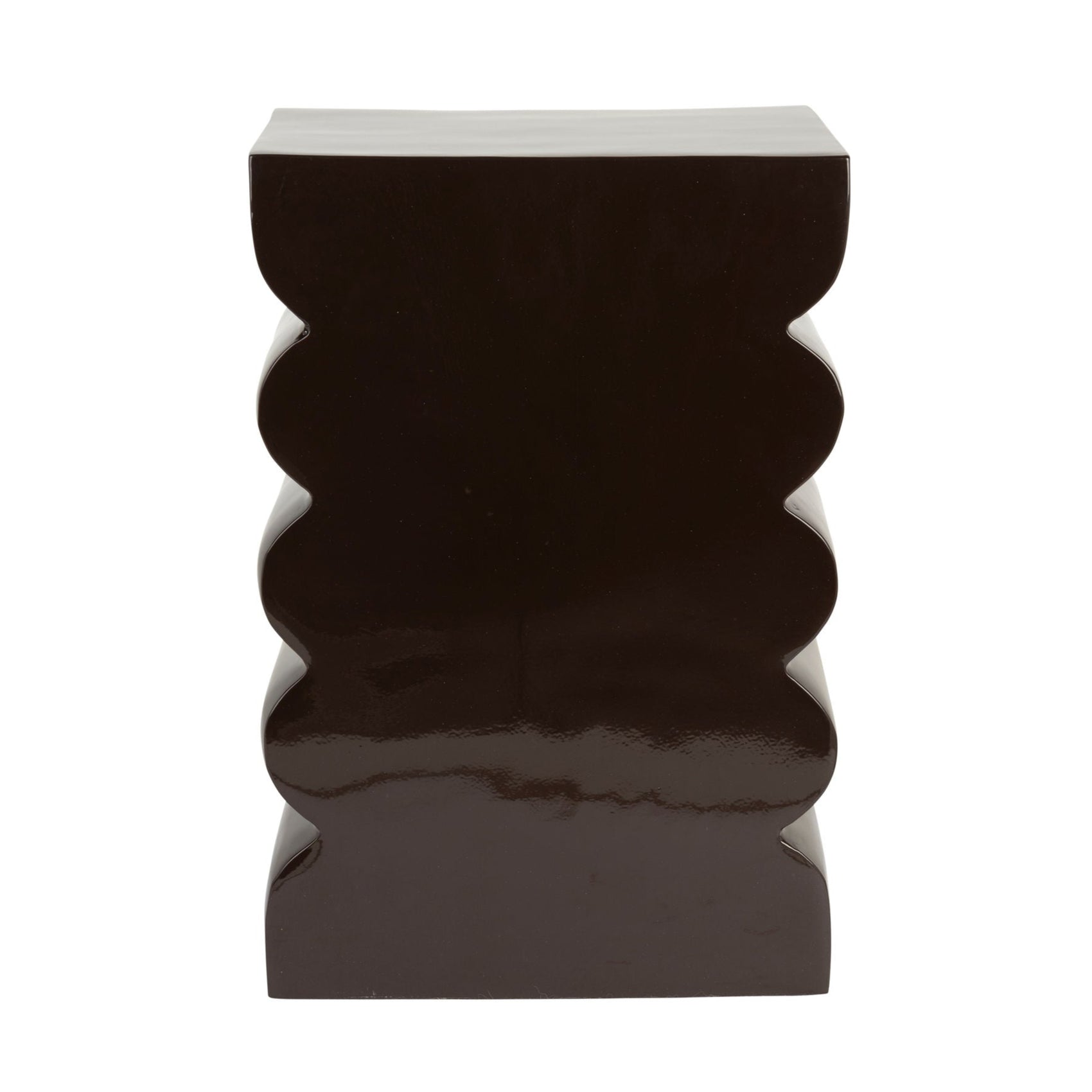 Zuiver Curves Shiny Brown Stool Side Table