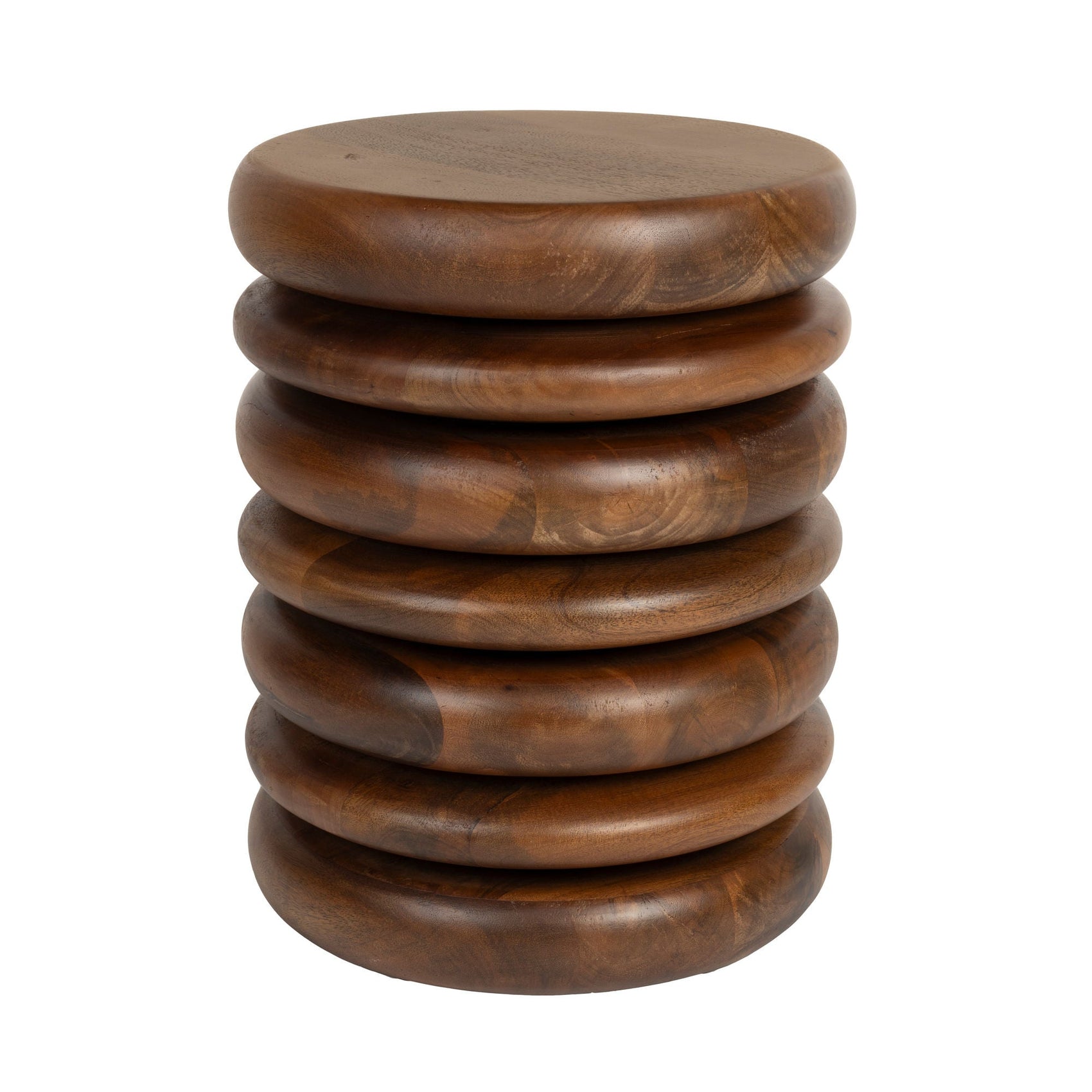 Zuiver Disc Stacked Brown Mango Wood Stool