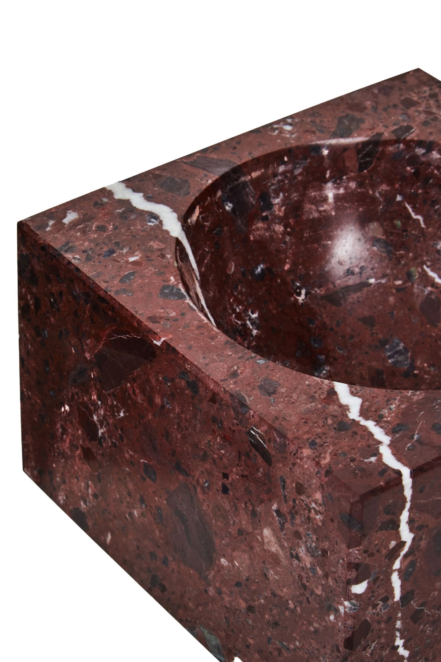 Siena Square Red Marble Bowl