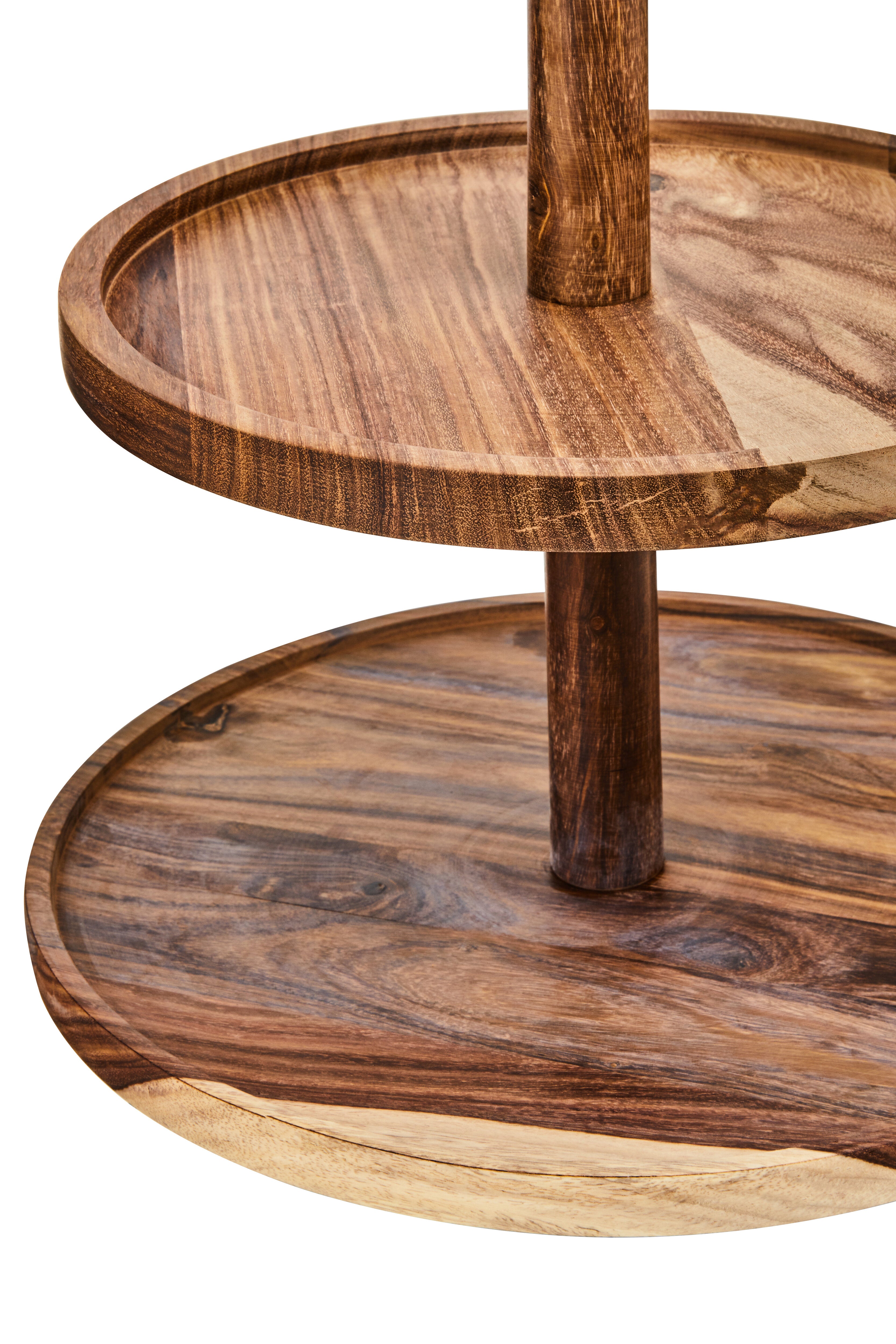 Rubin Sheesham Wood 2 Tier Cake Stand