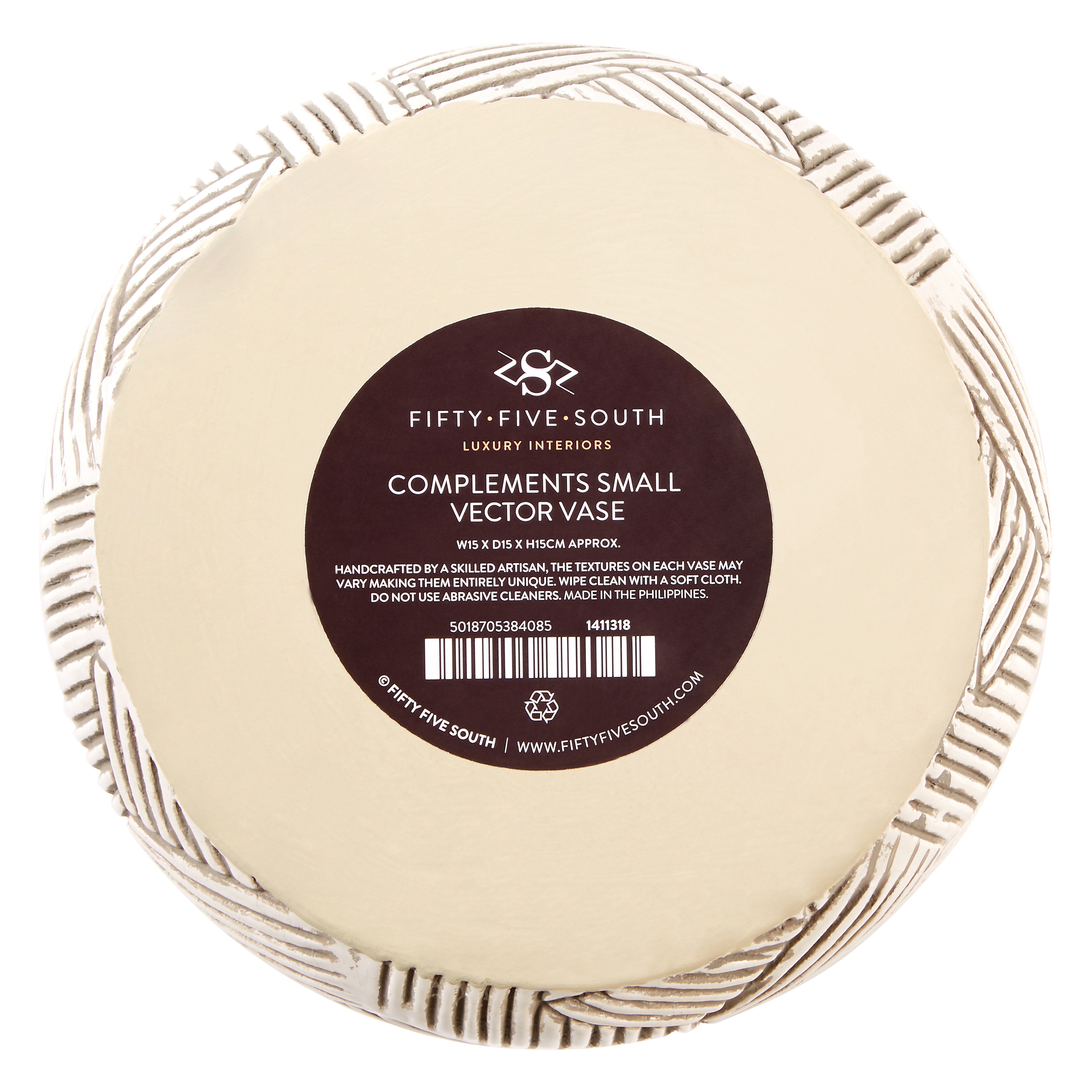 Telico Cream Earthenware Geometric Vase