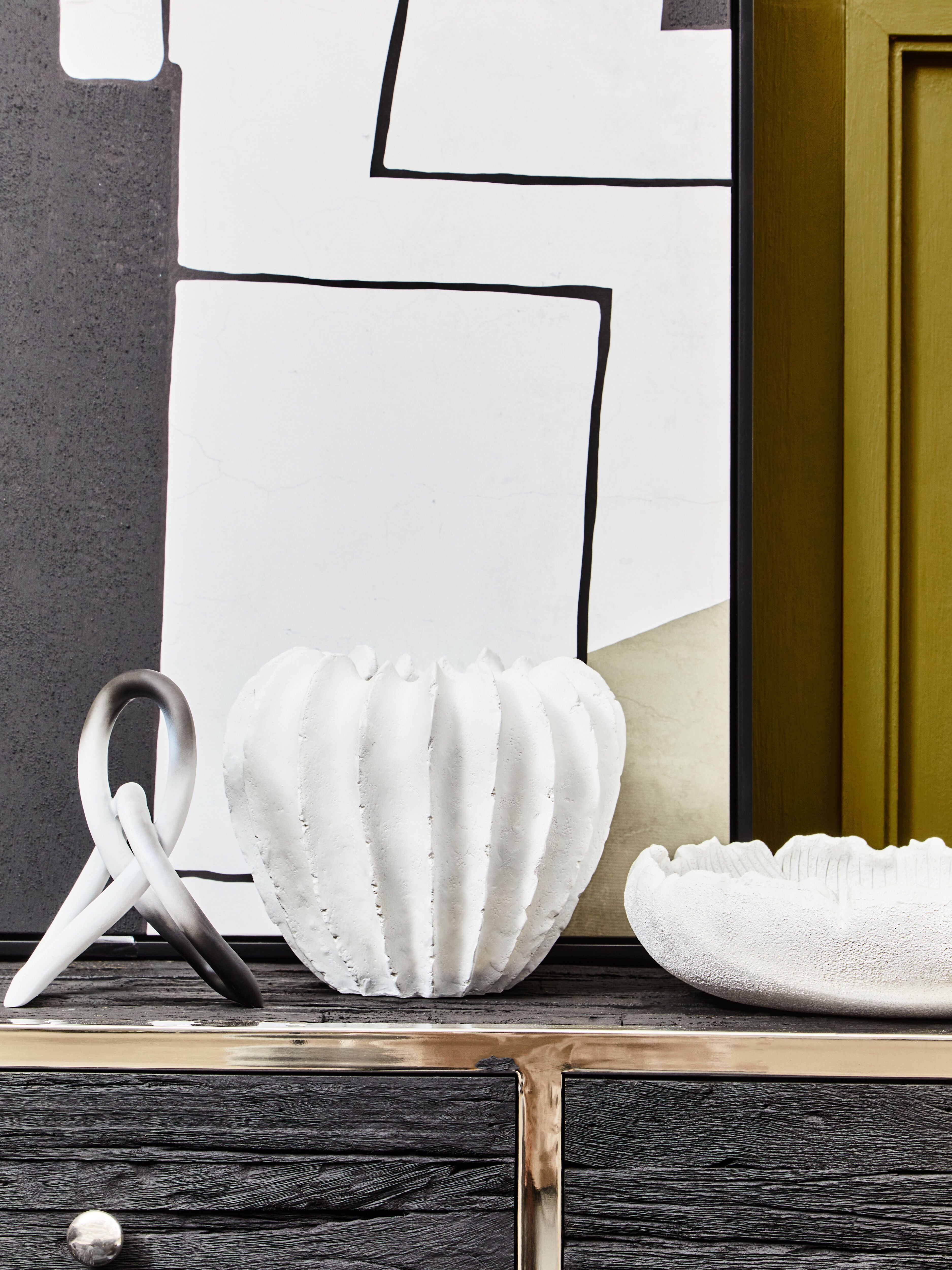 Bobbin Textured White Vase