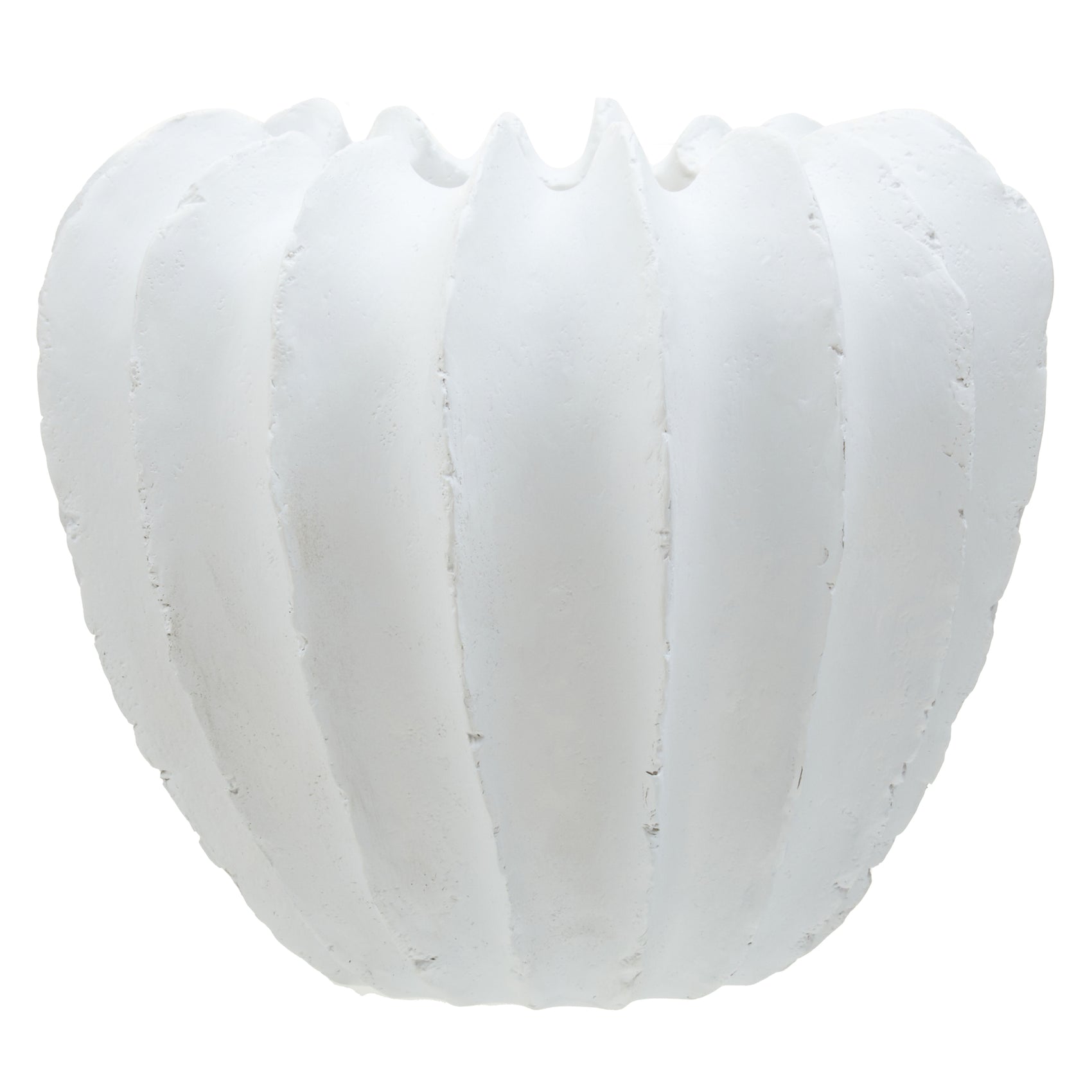 Bobbin Textured White Vase