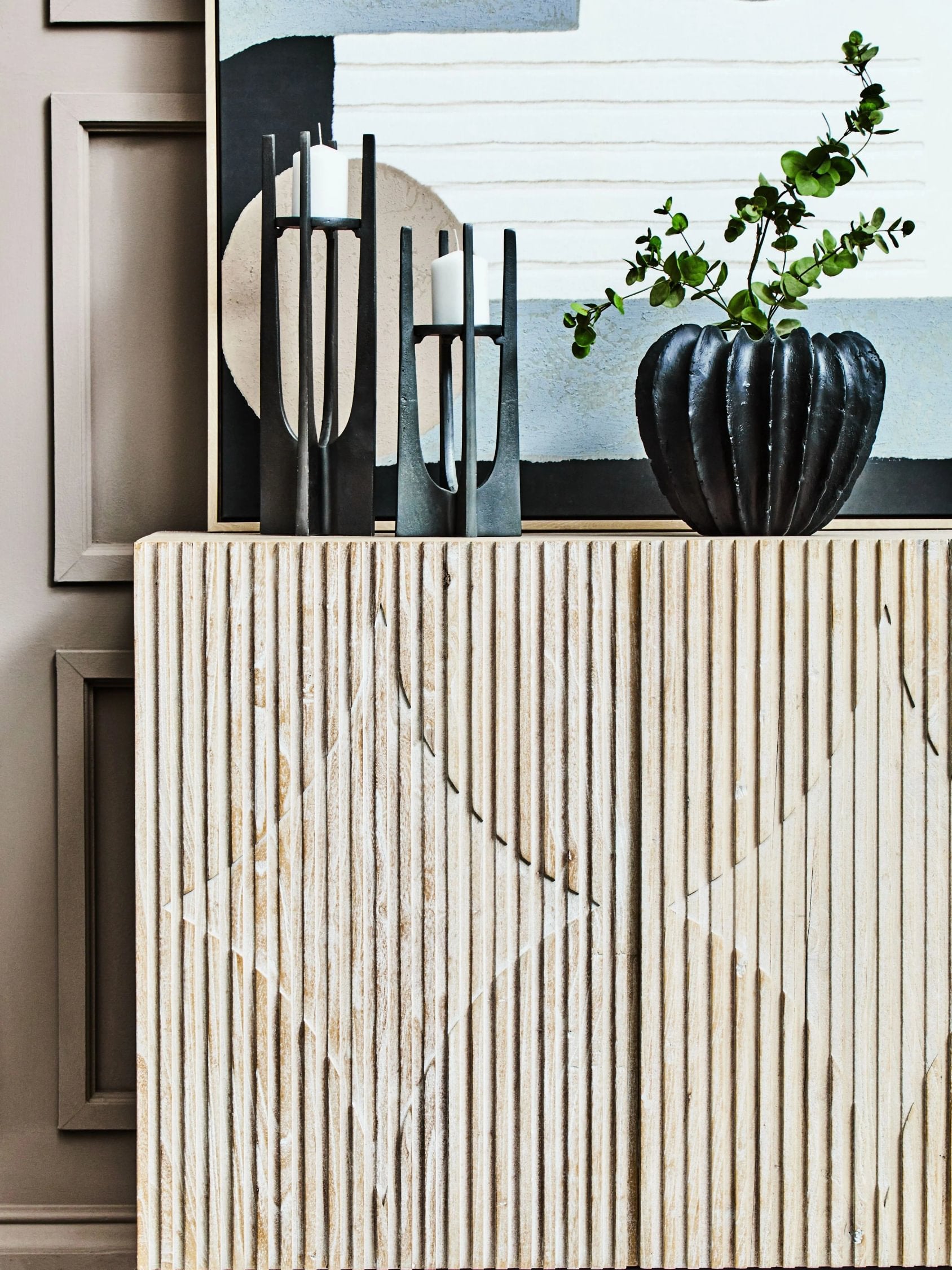Forma Black Textured Vase