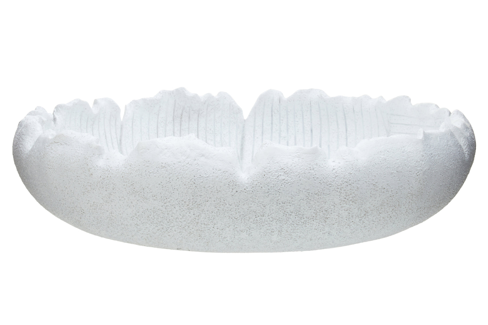 Bobbin Textured White Flat Bowl