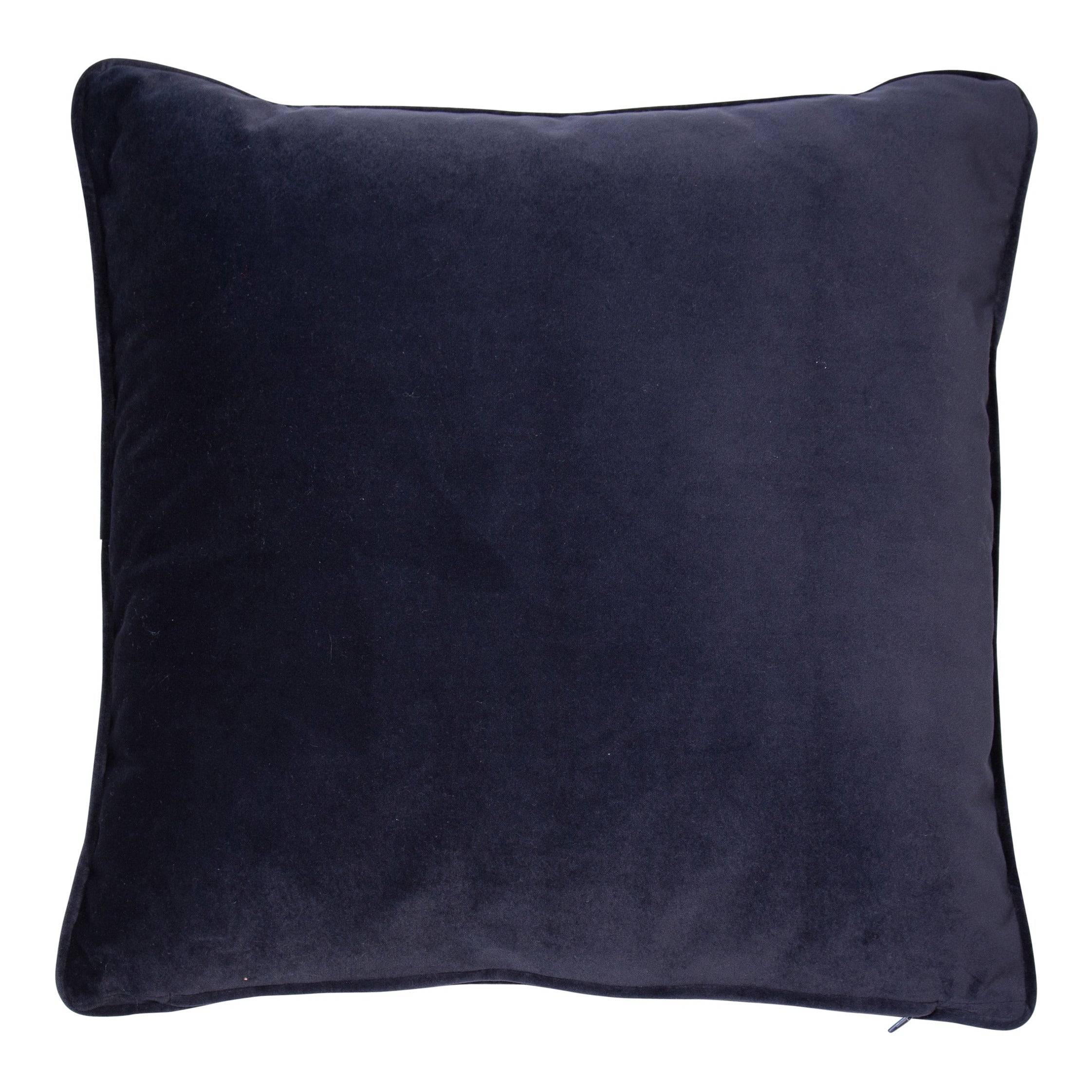 Malini Luxe Velvet Piped Navy Square Cushion 43x43