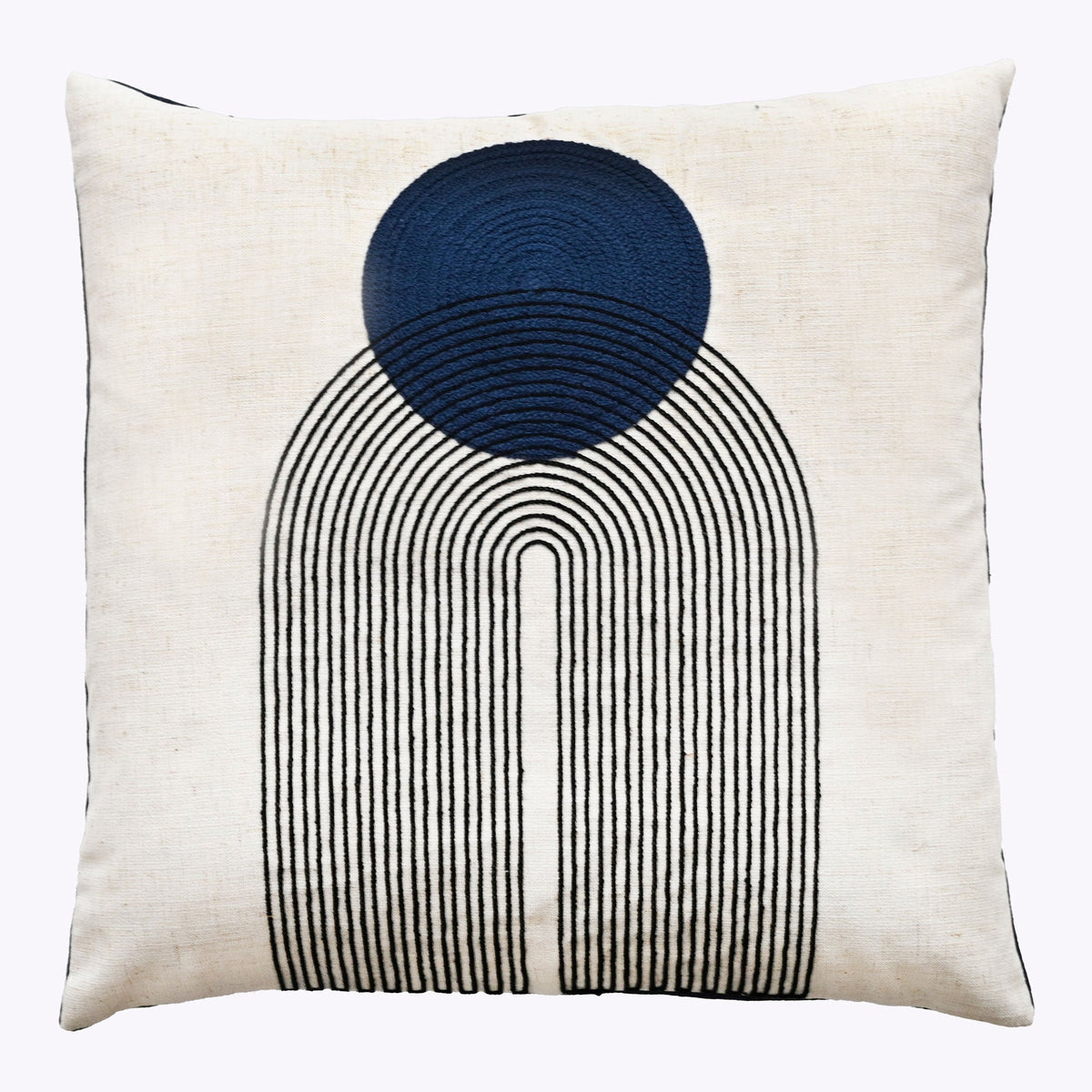 Malini Saloni Art Deco Design Navy Square Cushion 45x45