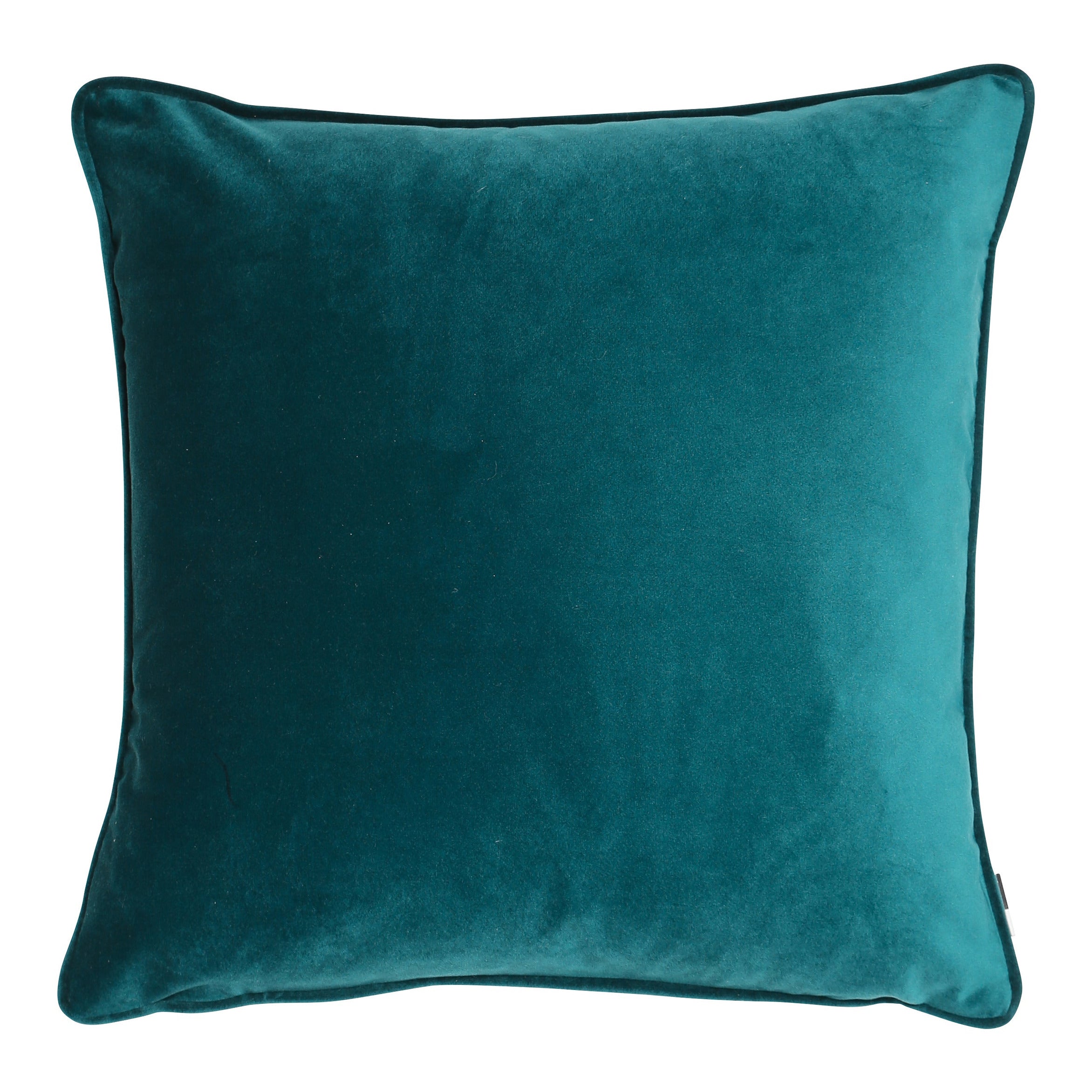 Malini Luxe Velvet Piped Teal Blue Square Cushion 43x43