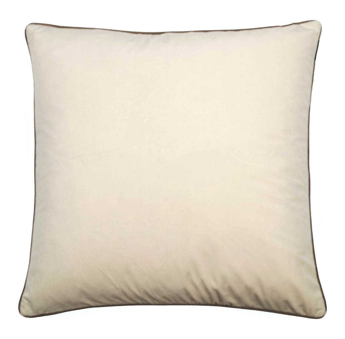 Malini Twofaced Velvet Black/Cream Taupe Piping Square Cushion 59x59