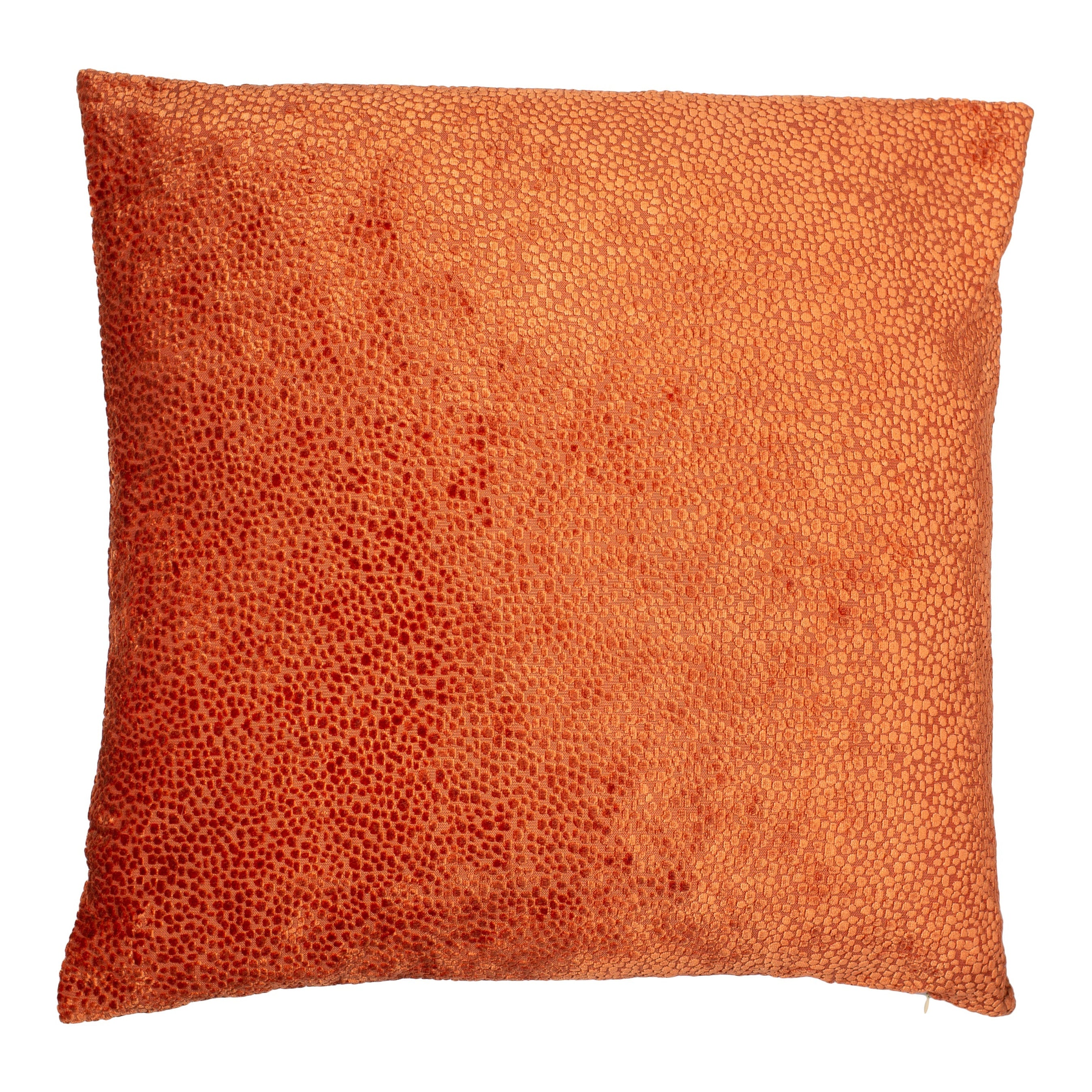 Malini Bingham Burnt Velvet Orange Square Cushion 43x43