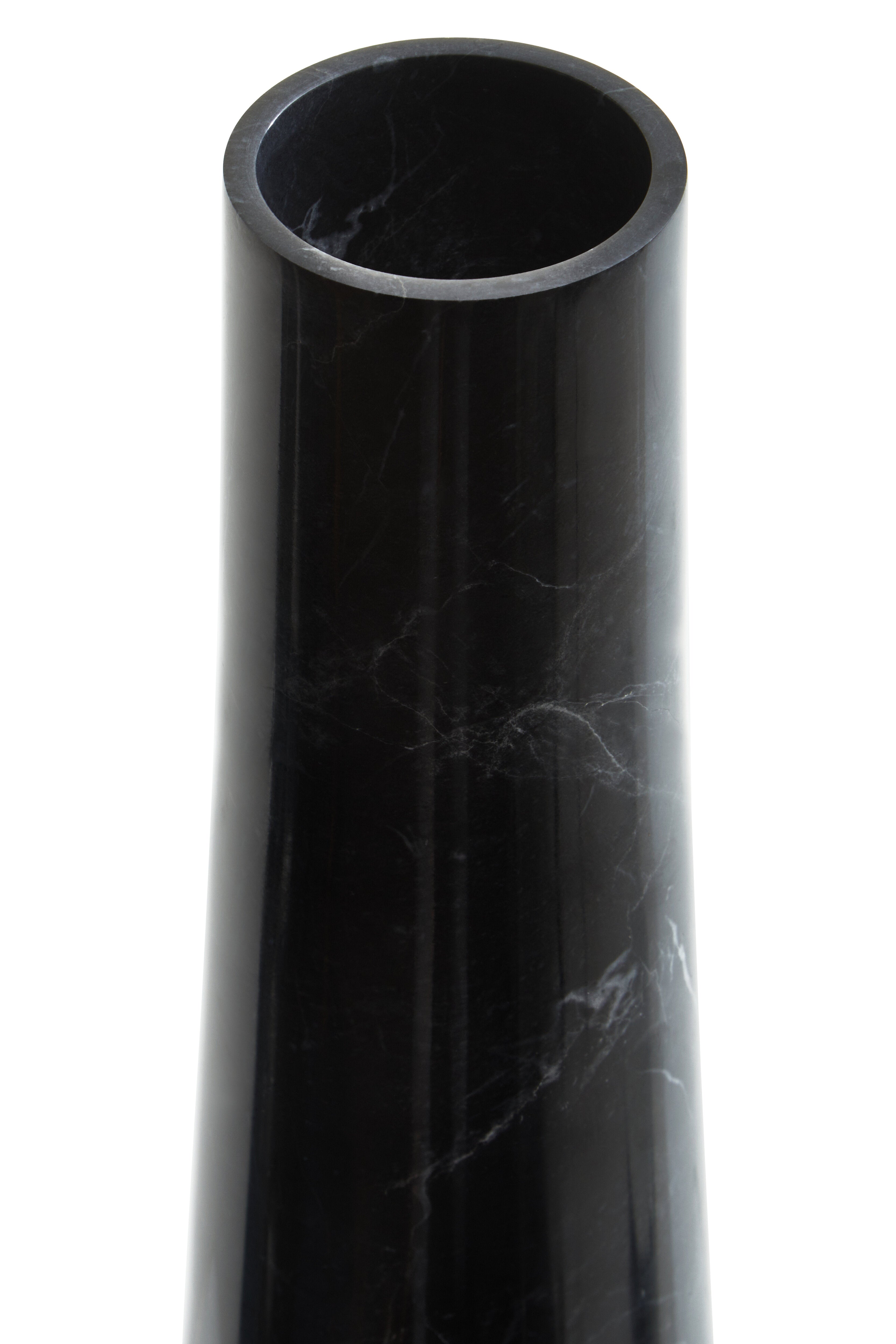 Toluca Black Marble Tapered Vase