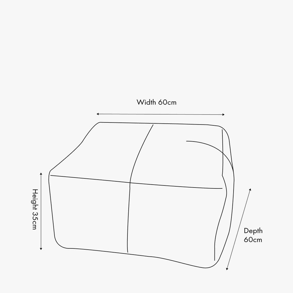 Matteo Peppercorn Leather Square Pouffe