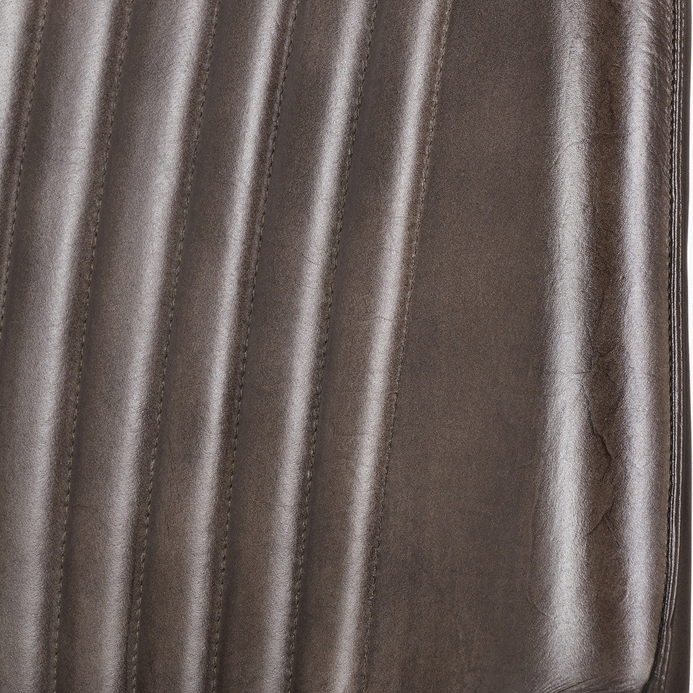 Angelo Peppercorn Leather & Bronze Metal Retro Bar Stool