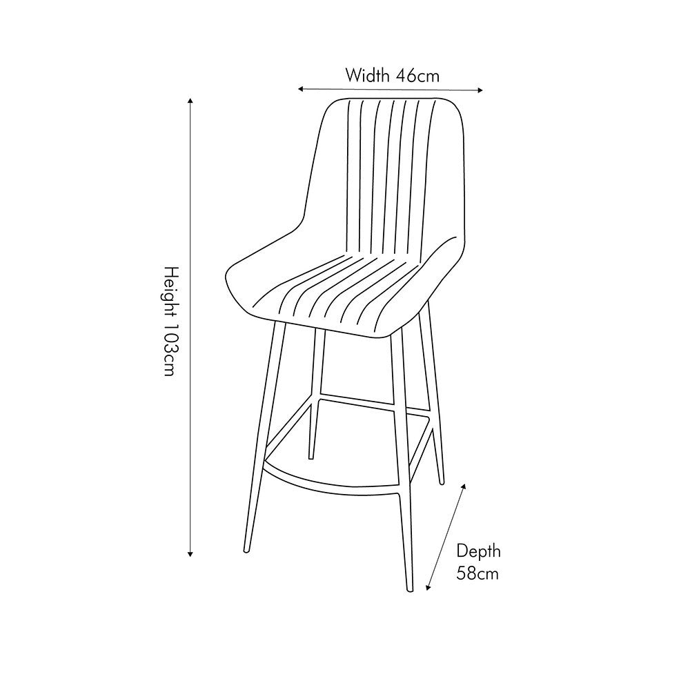 Angelo Vintage Brown Leather & Black Metal Retro Bar Stool
