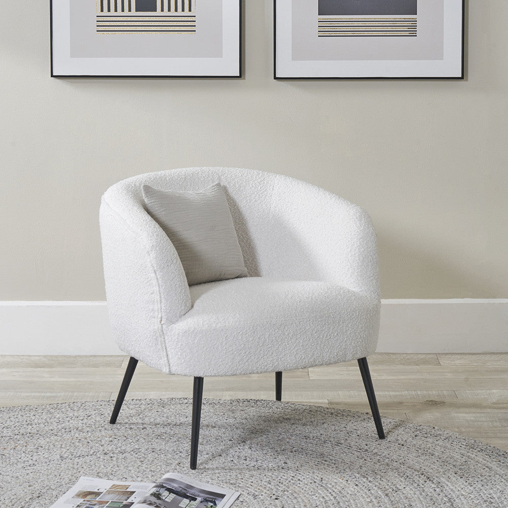 Siena White Boucle Tub Armchair