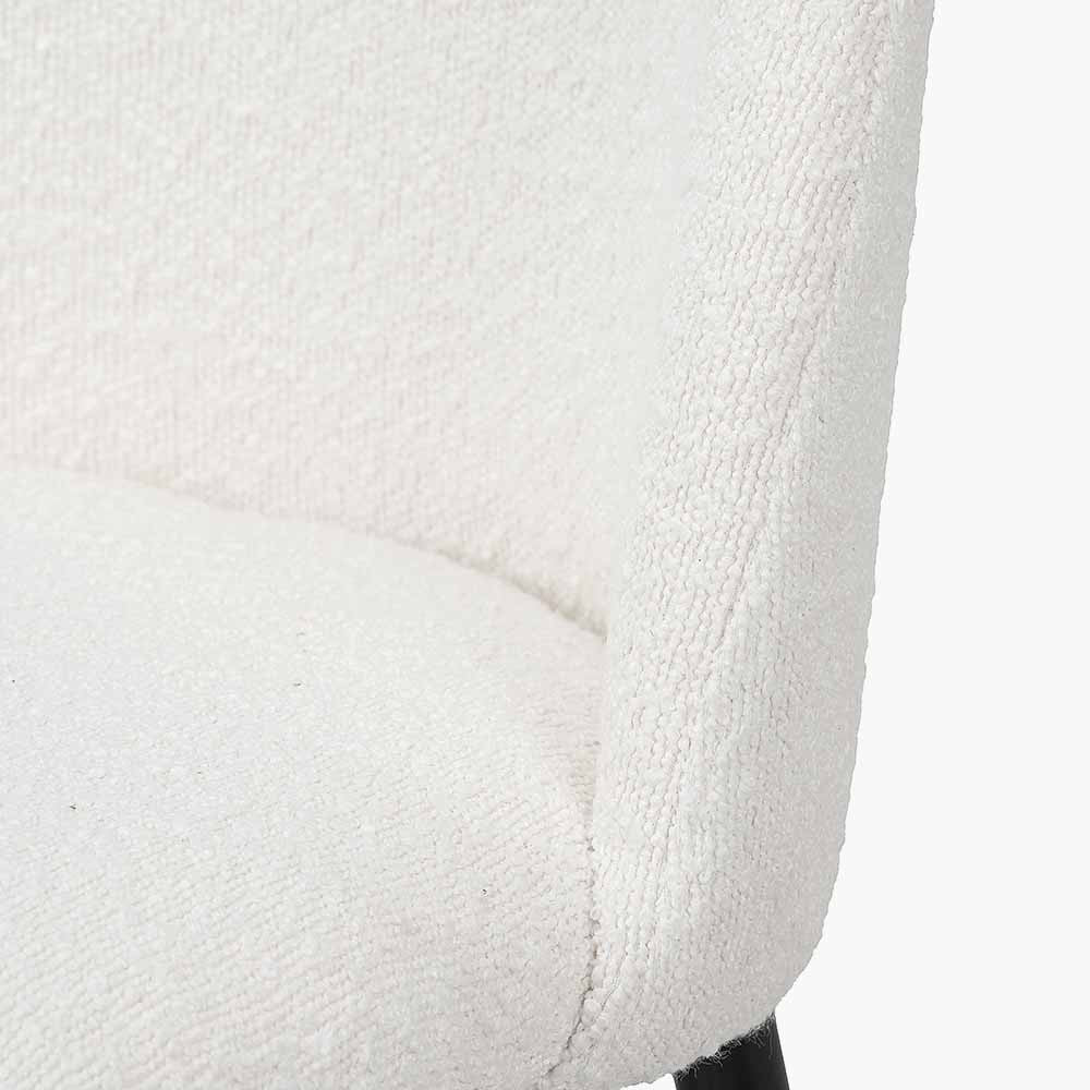 Turi White Boucle & Black Bar Stool