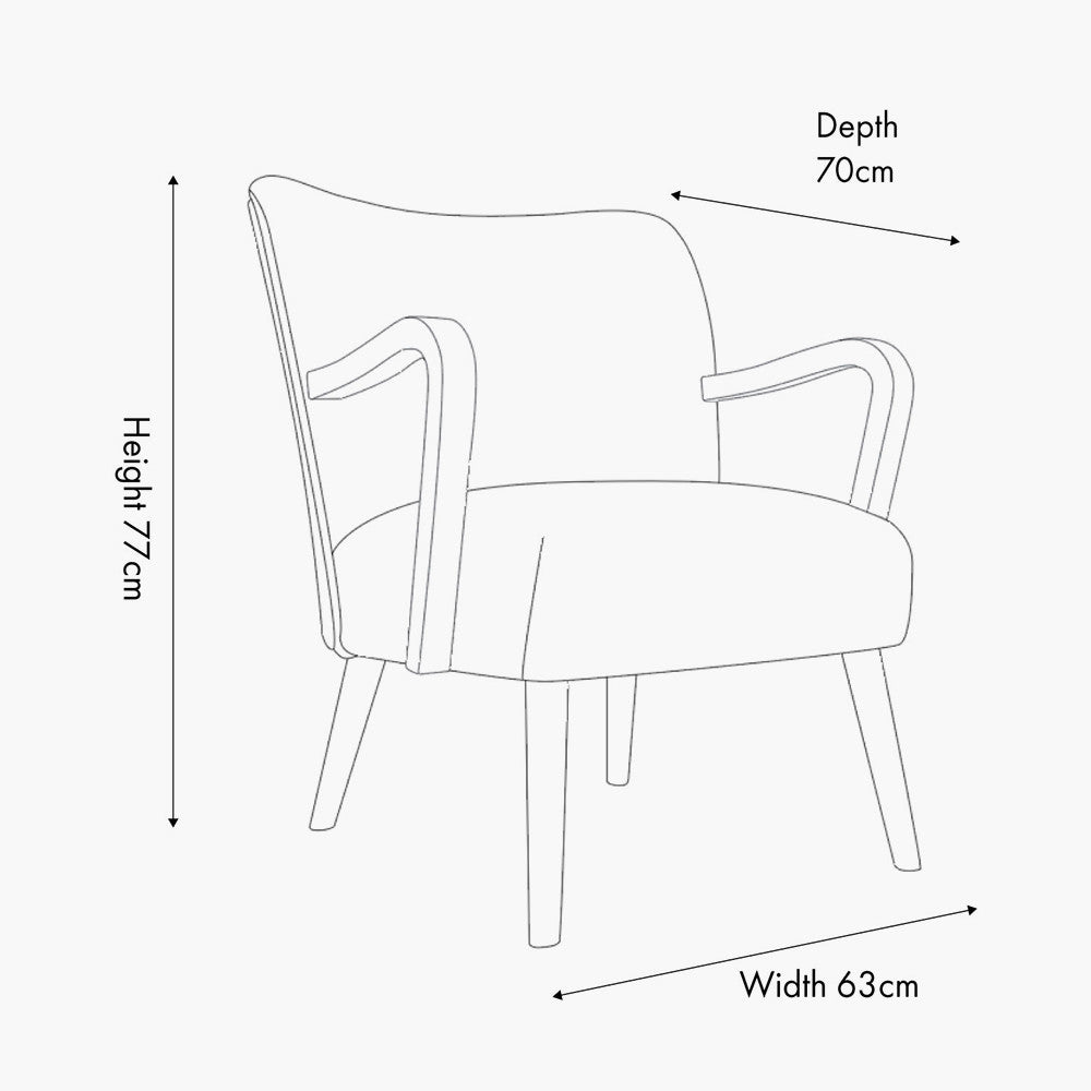 Sennori Taupe Teddy Fabric & Rubber Wood Occasional Chair