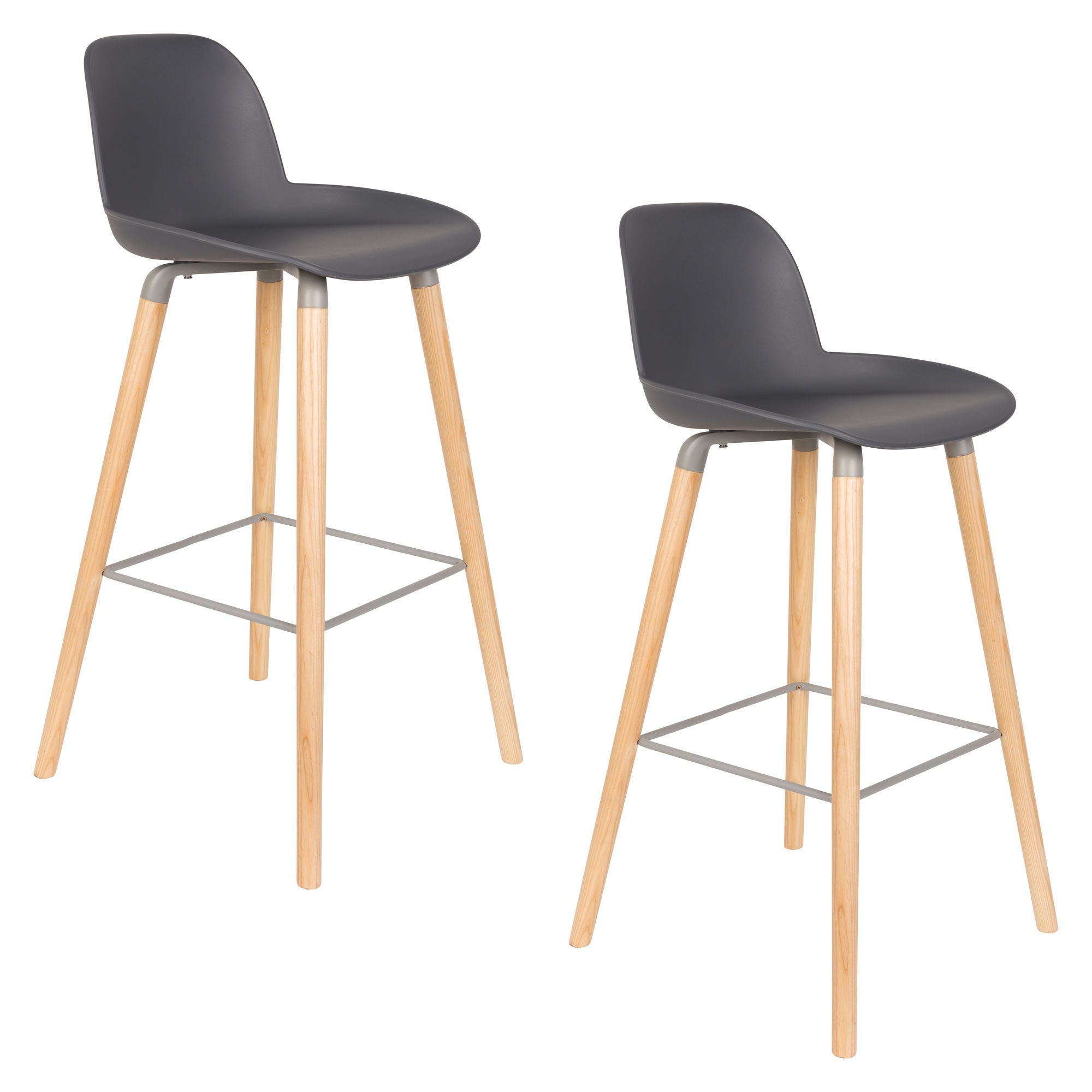 Zuiver Set of 2 Albert Kuip Dark Grey Bar Stool