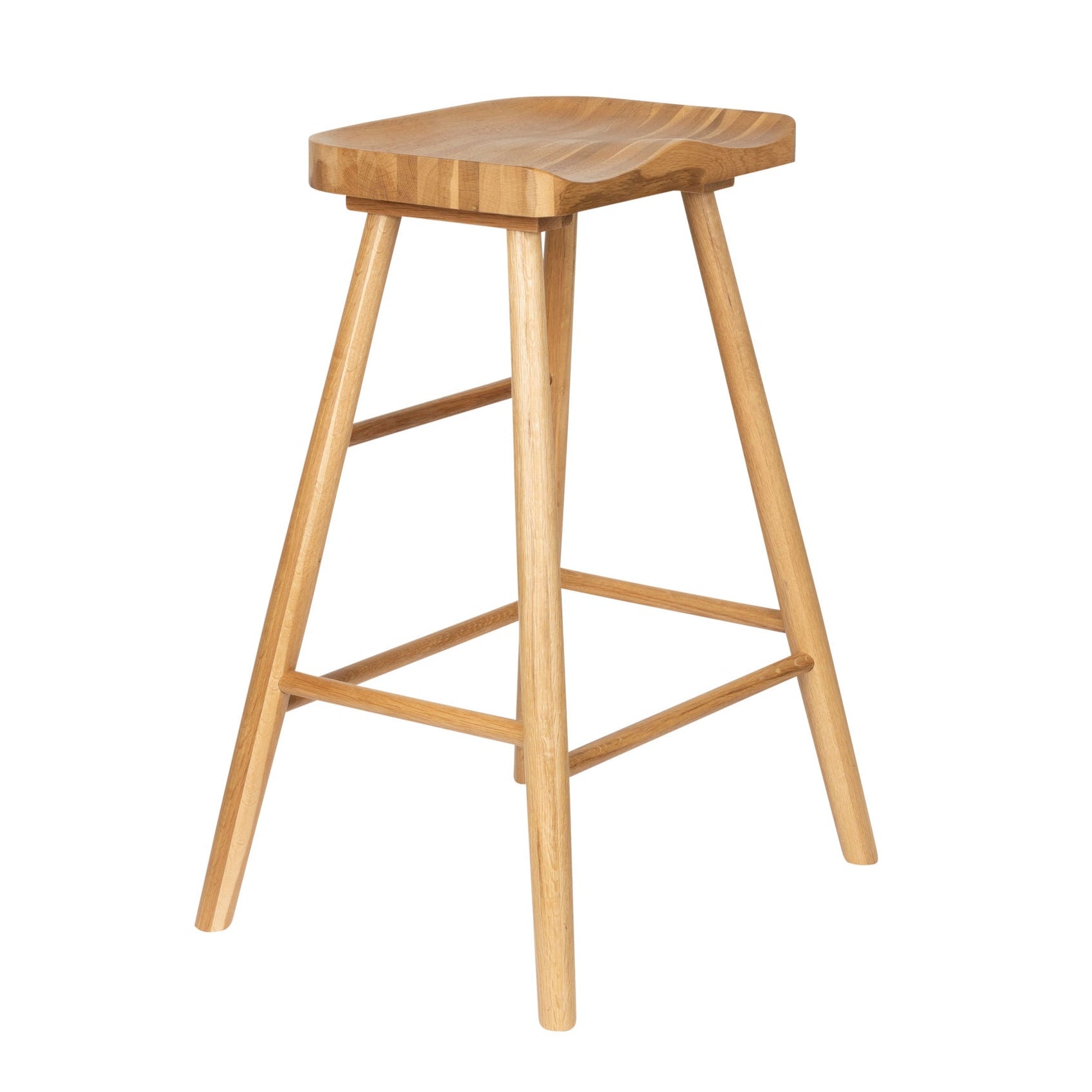 Vander Natural Oak Wood Counter Stool