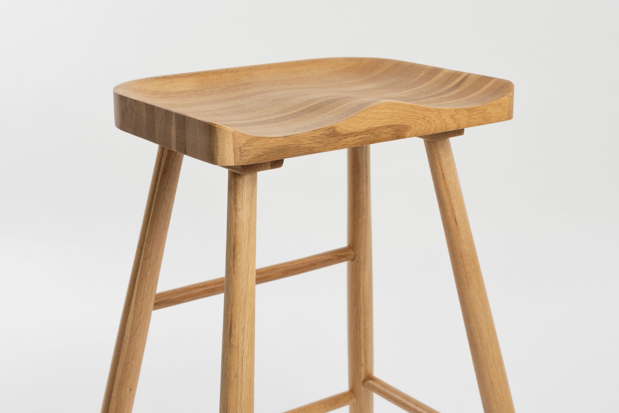 Vander Natural Oak Wood Counter Stool